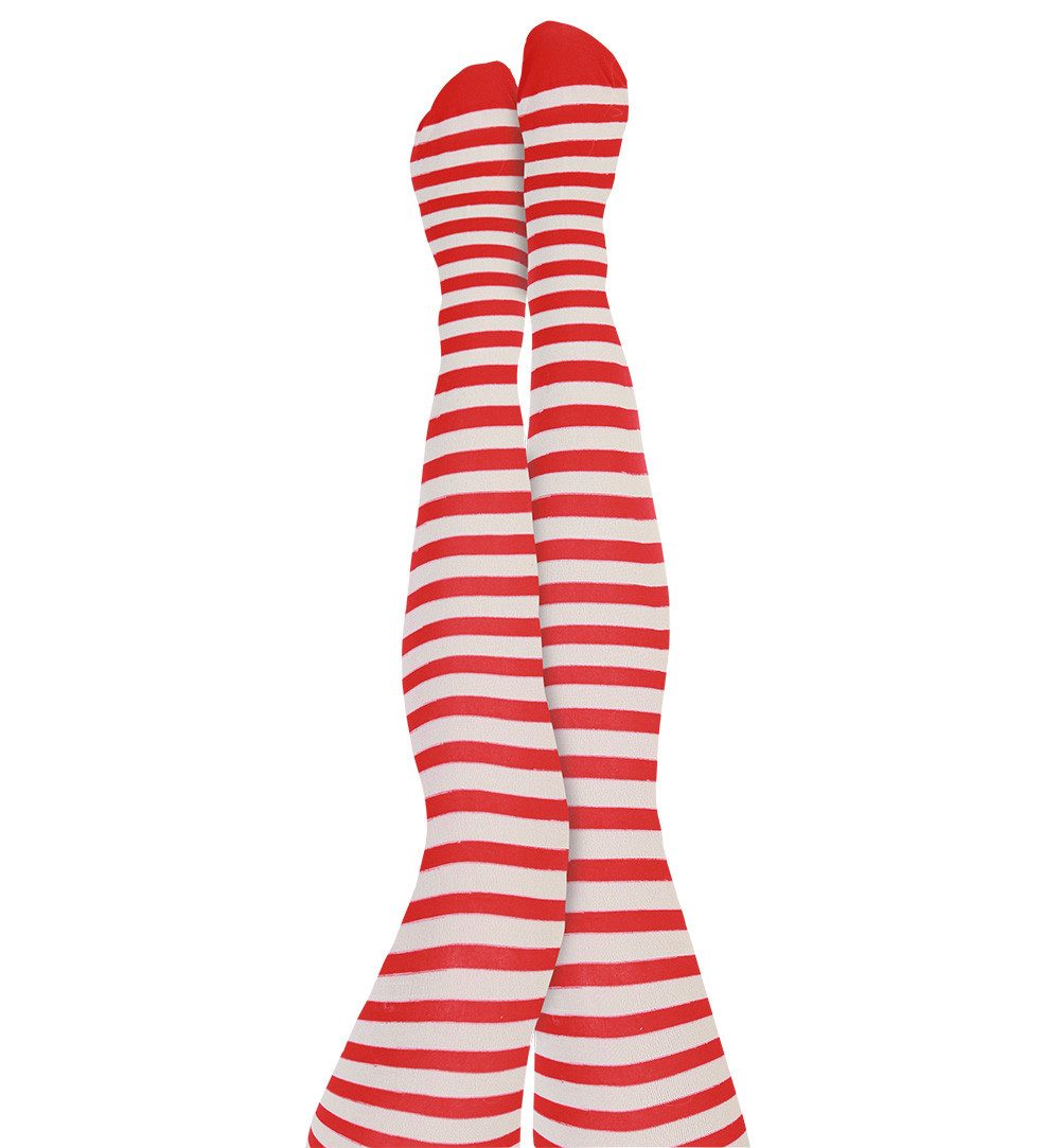 Fries Strumpfhose Ringel Strumpfhose Kölle Alaaf Köln Karneval Weihnachten Rot Weiß 70 DEN 70 DEN