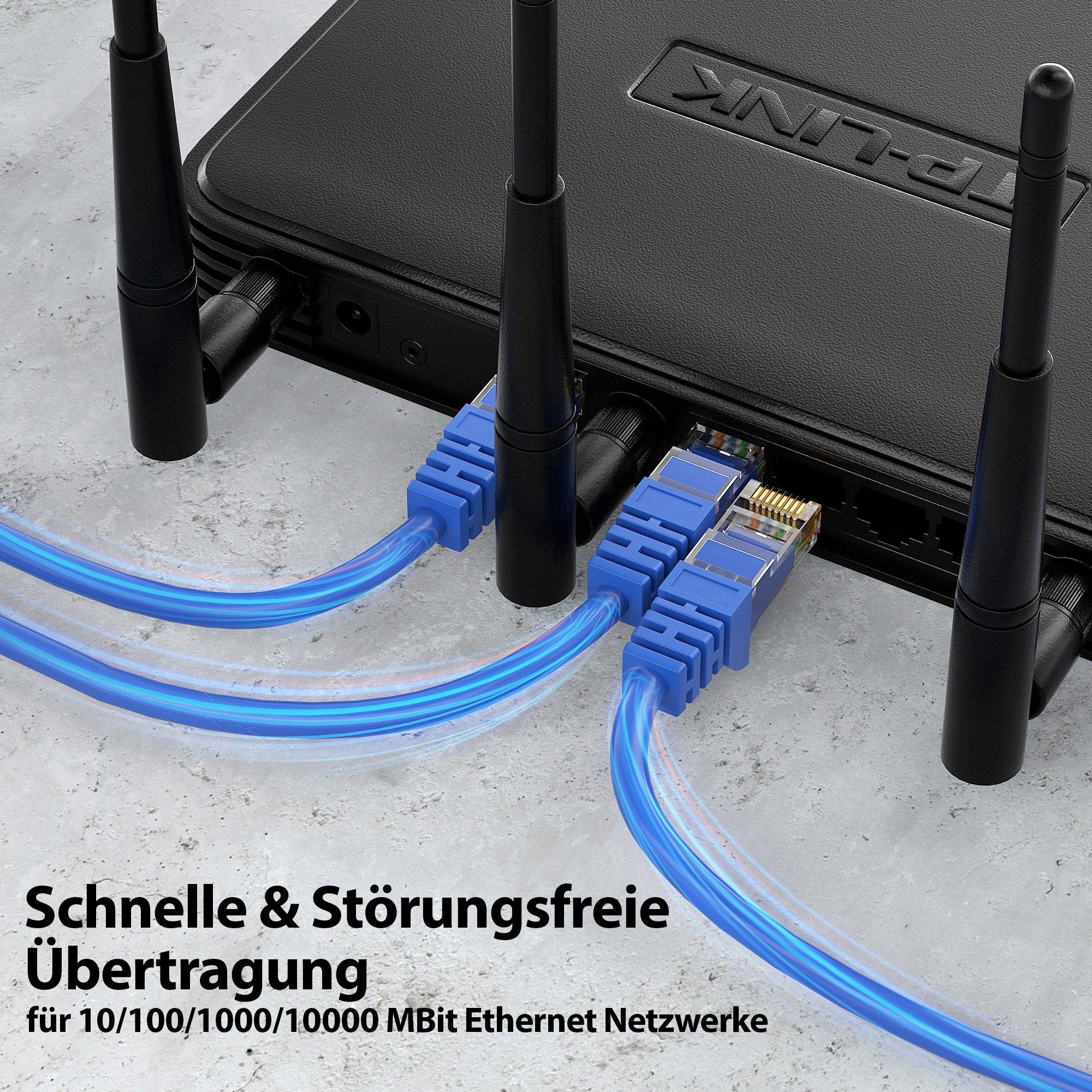 JAMEGA CAT 6 Patchkabel RJ45 Rohkabel LAN Kabel Ethernet Netzwerkkabel LAN-Kabel, CAT.6, RJ-45 Stecker (Ethernet) (100 cm) – Bild 4 von 5
