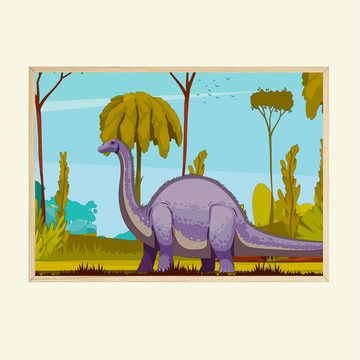 Tigerlino Poster Dinosaurier 4er Set Kinderzimmer Wandbilder Babyzimmer Dino Poster