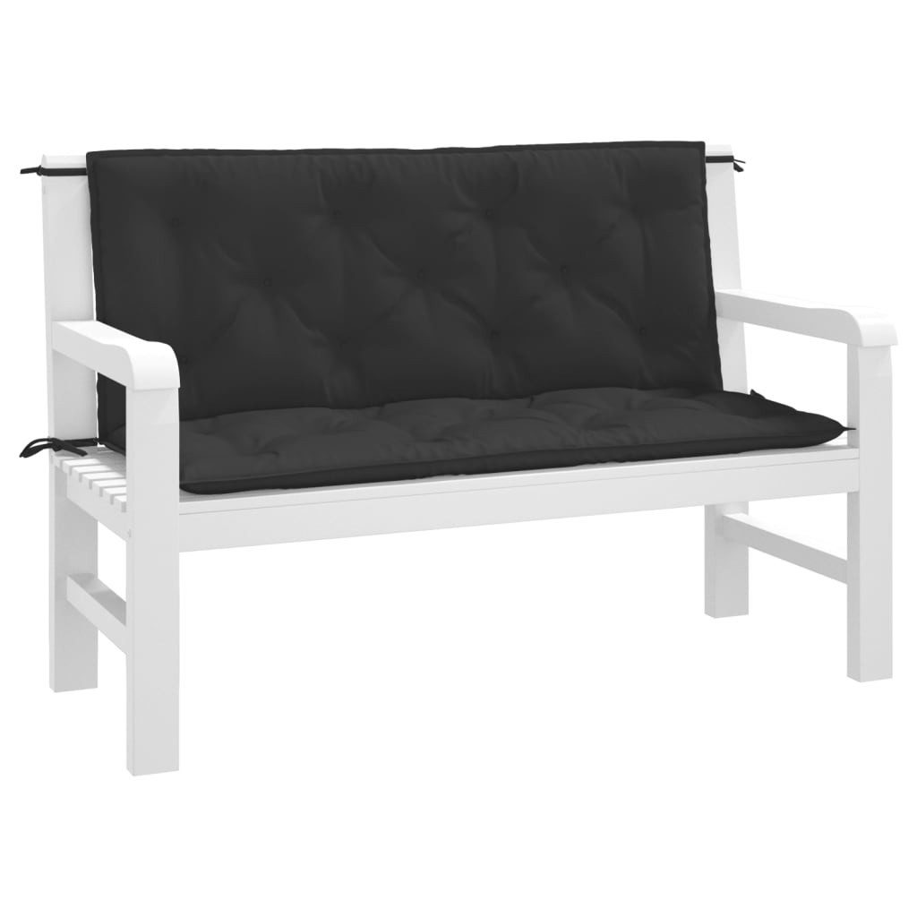 vidaXL Sitzauflage Gartenbank-Auflagen 2 Stk. Schwarz günstig online kaufen