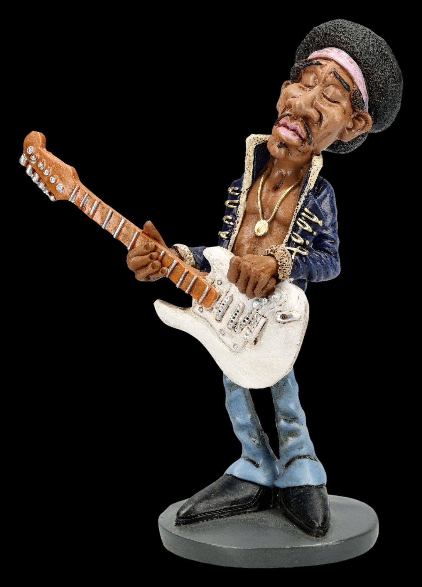 Figuren Shop GmbH Dekofigur Gitarrist Figur – Jimi Statue Rockstar Sammlerfigur 12.5 cm Dekofigur