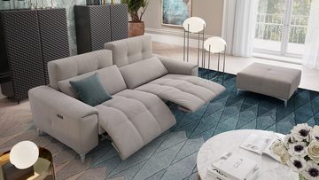 Sofanella Sofa Stoff 3-Sitzer Kinosofa SALENTO in Dunkelbraun S: 310 x 100 cm