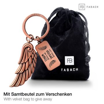 FABACH Schlüsselanhänger Engelsflügel Dream mit Gravur - Let your dreams - Schutzengel Geschenk