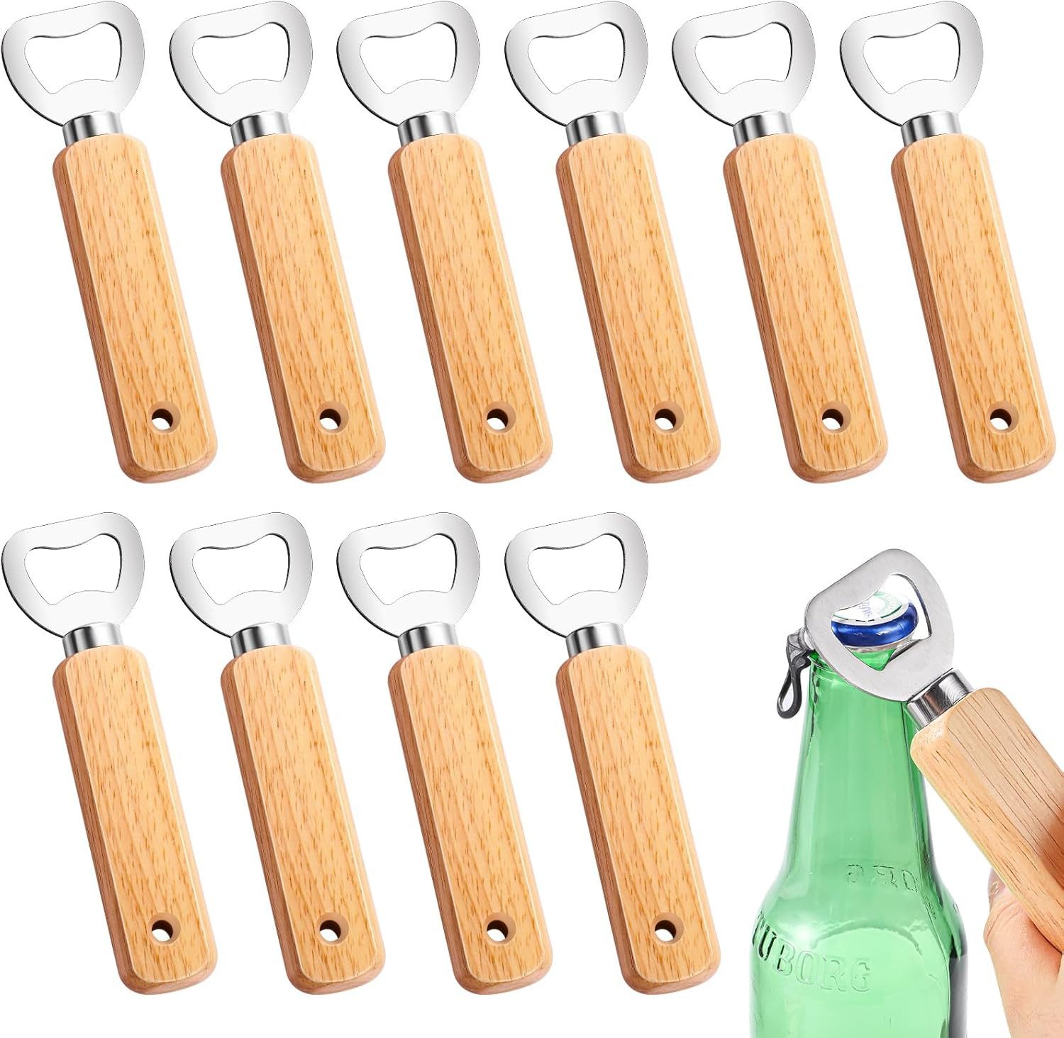 Flaschenöffner Flaschenöffner holz Bieröffner Holzgriff Tragbare Bottle Opener
