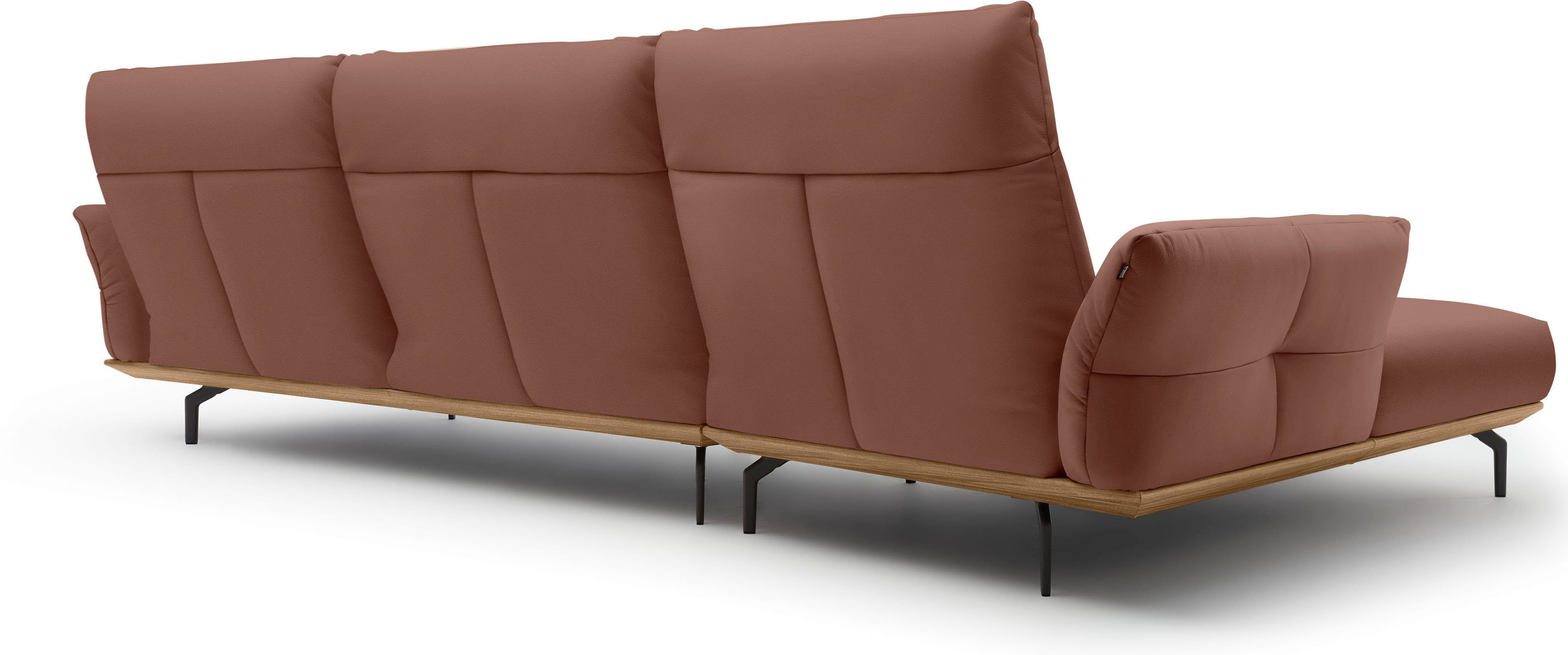 hülsta sofa Ecksofa hs.460, 338 Winkelfüße Sockel Nussbaum, Breite Umbragrau, cm in in