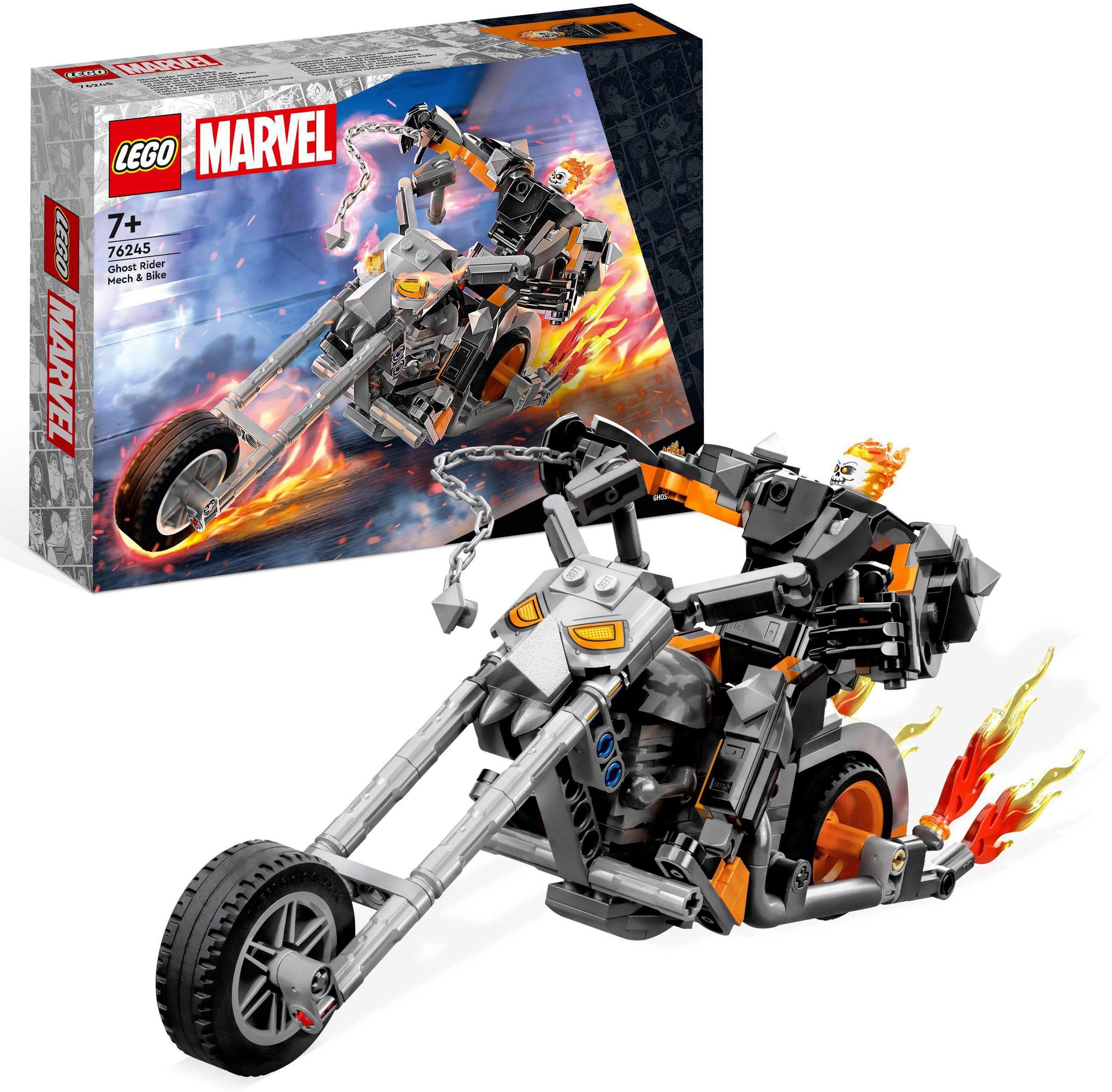 LEGO® Konstruktionsspielsteine Ghost Rider mit Mech & Bike (76245), LEGO® Marvel, (264 St), Made in Europe