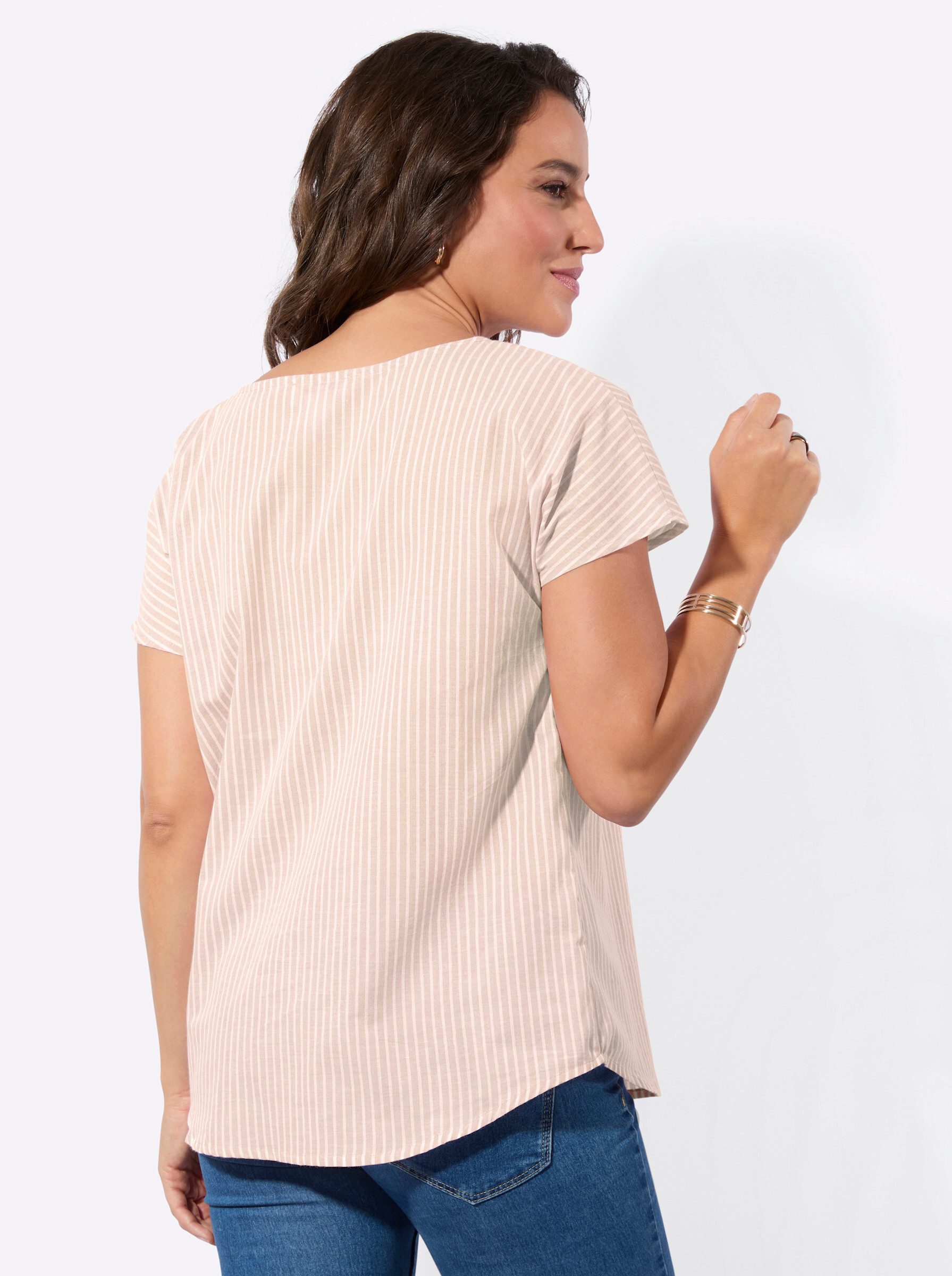 Witt Klassische Bluse Streifenbluse Kurzarm