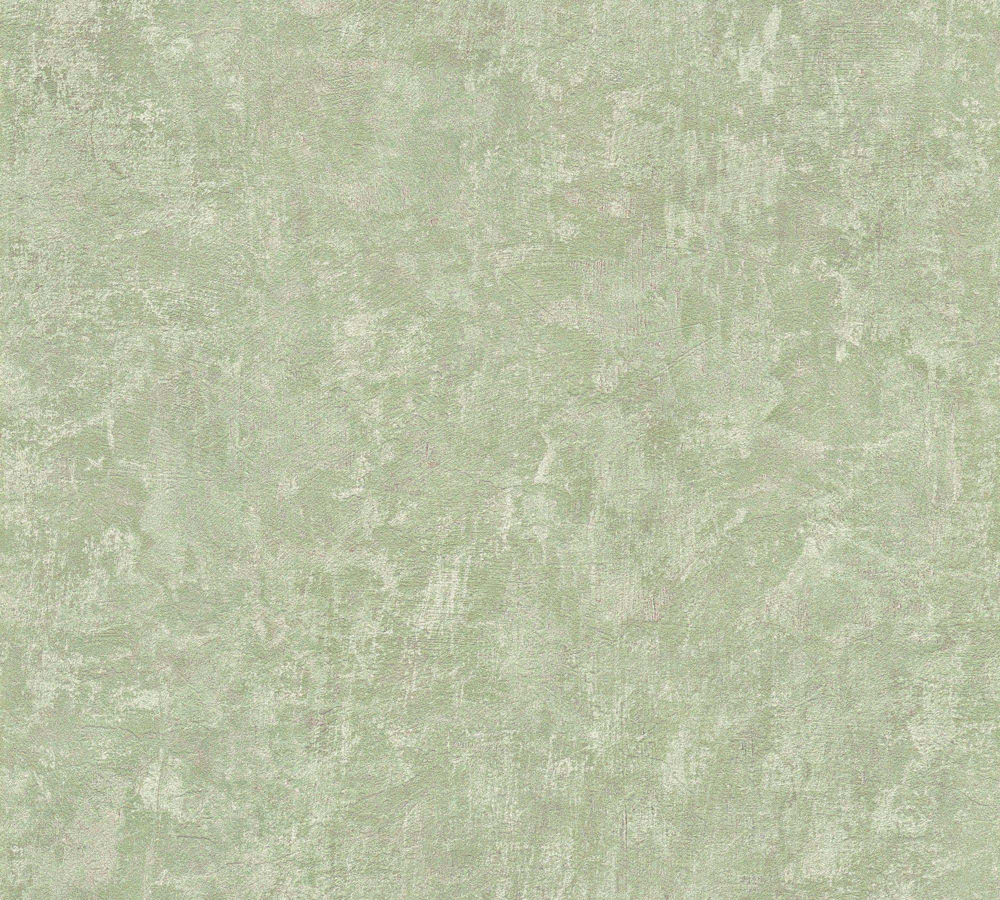 A.S. Création St), Natural nachhaltig Living umweltfreundlich skandinavisch Strukturtapete PVC-Frei leicht matt, Vliestapete Putzoptik, strukturiert, (1 Grün