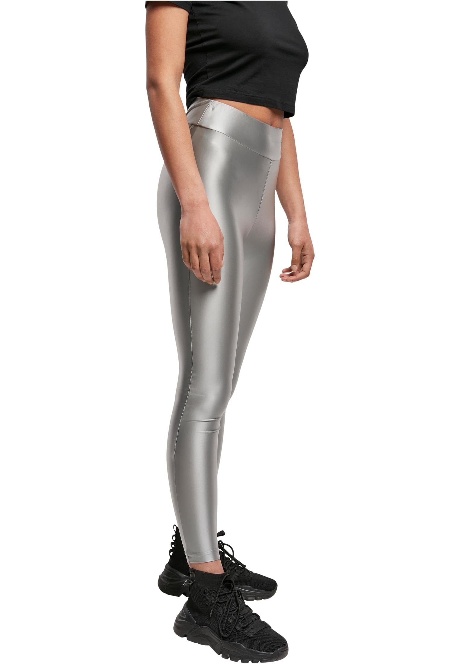 Leggings darksilver Shiny Highwaist (1-tlg) Leggings URBAN Damen CLASSICS Metallic Ladies