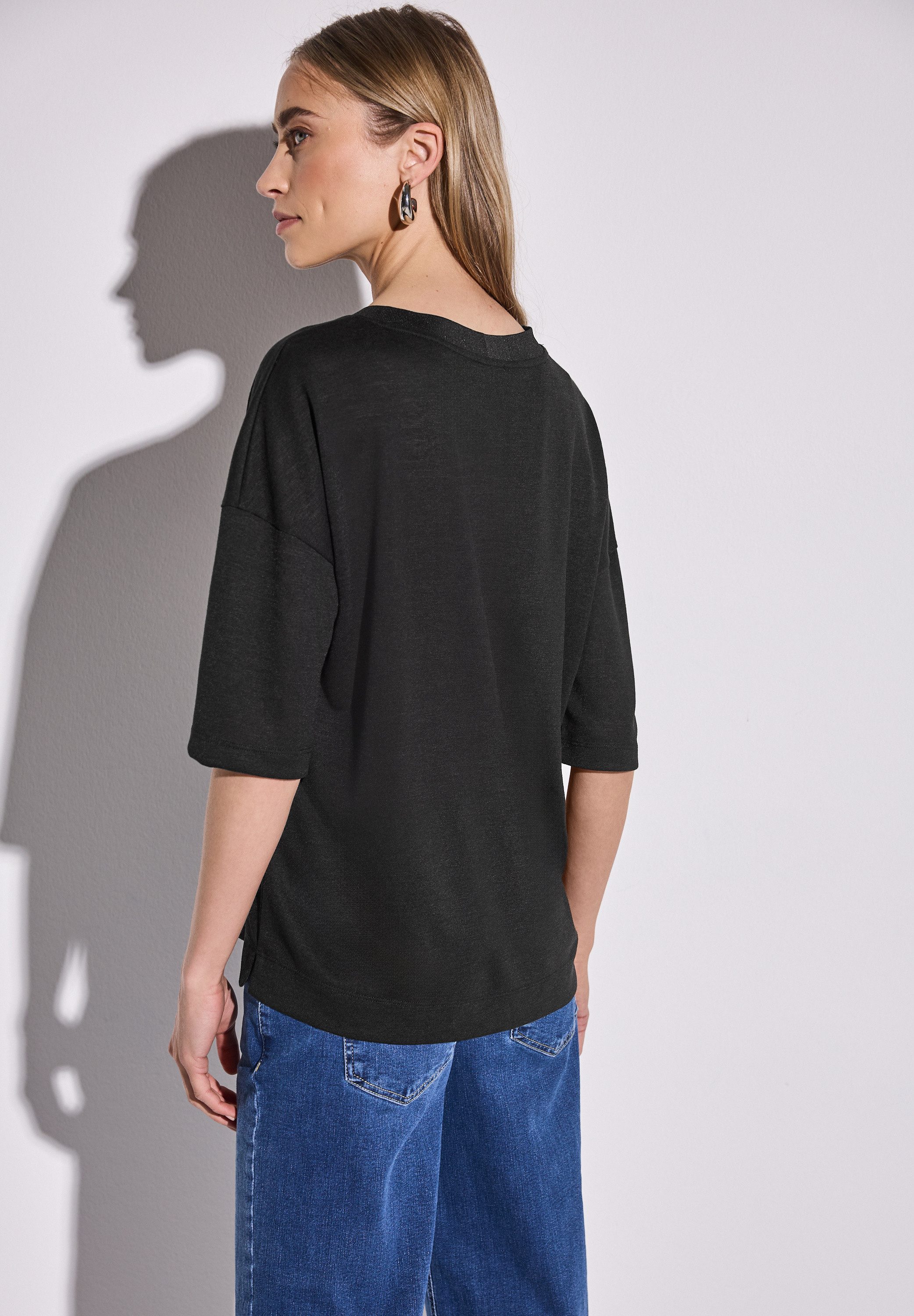STREET ONE T-Shirt, mit Seitlichen Einschlitzen am Saum günstig online kaufen