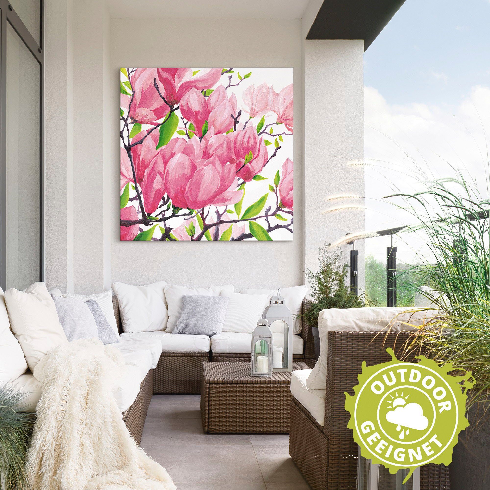 in Pinke Blumen (1 Wandaufkleber als Leinwandbild, Artland Größen Alubild, oder Magnolien, Wandbild St), versch. Poster