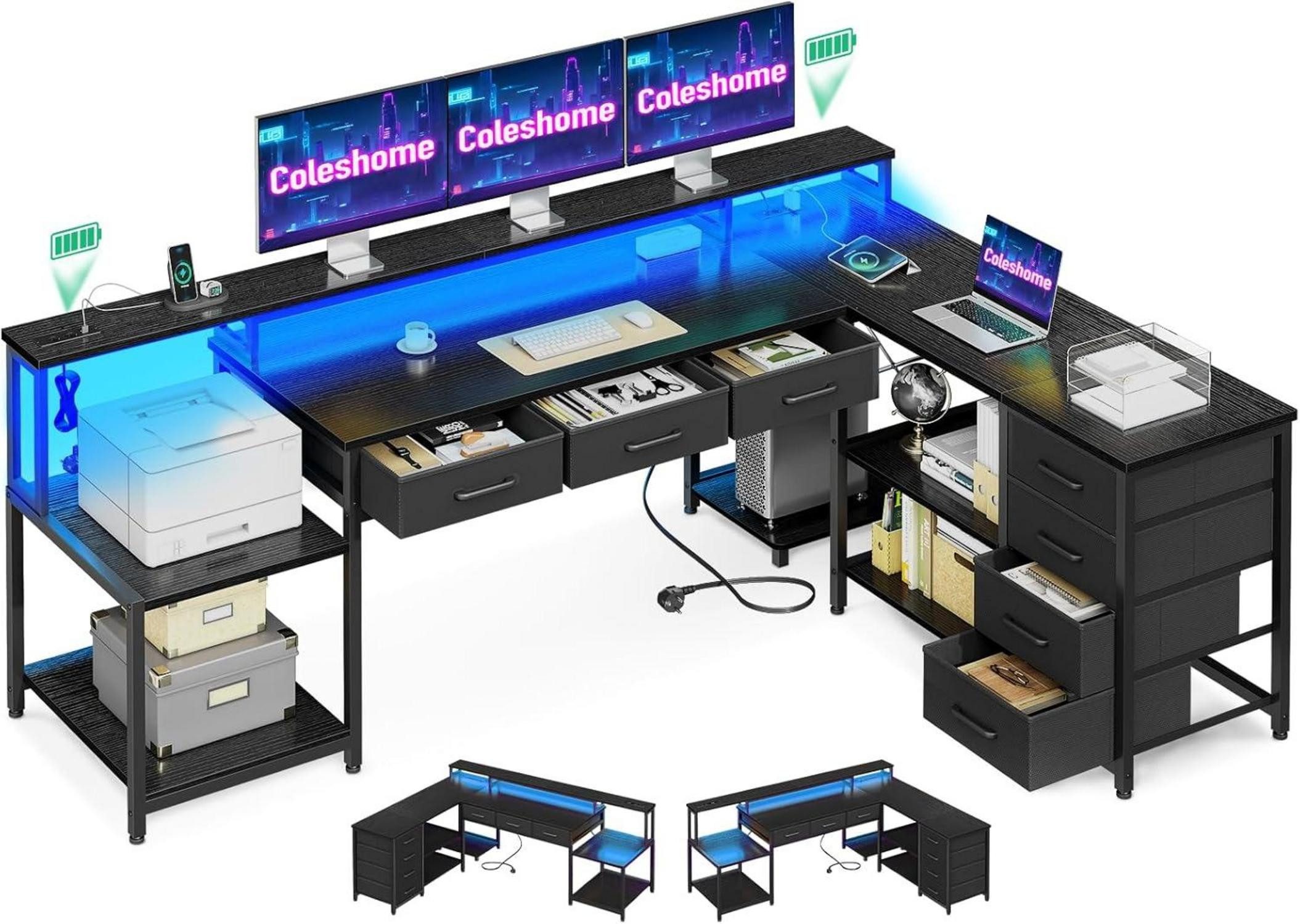 LuxusKollektion Gamingtisch Gaming Tisch mit Schubladen günstig online kaufen
