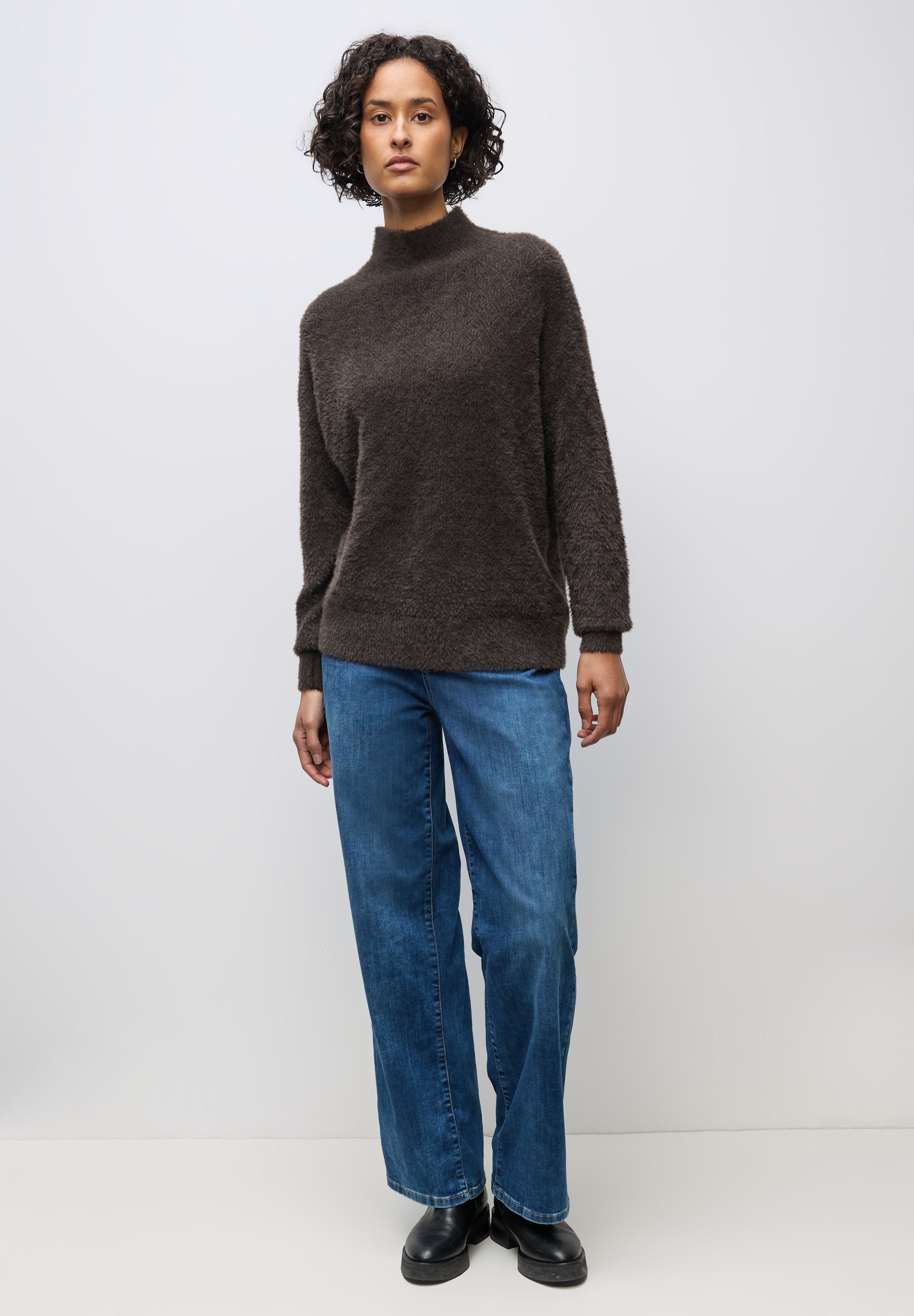 STREET ONE Strickpullover mit Rippstrick