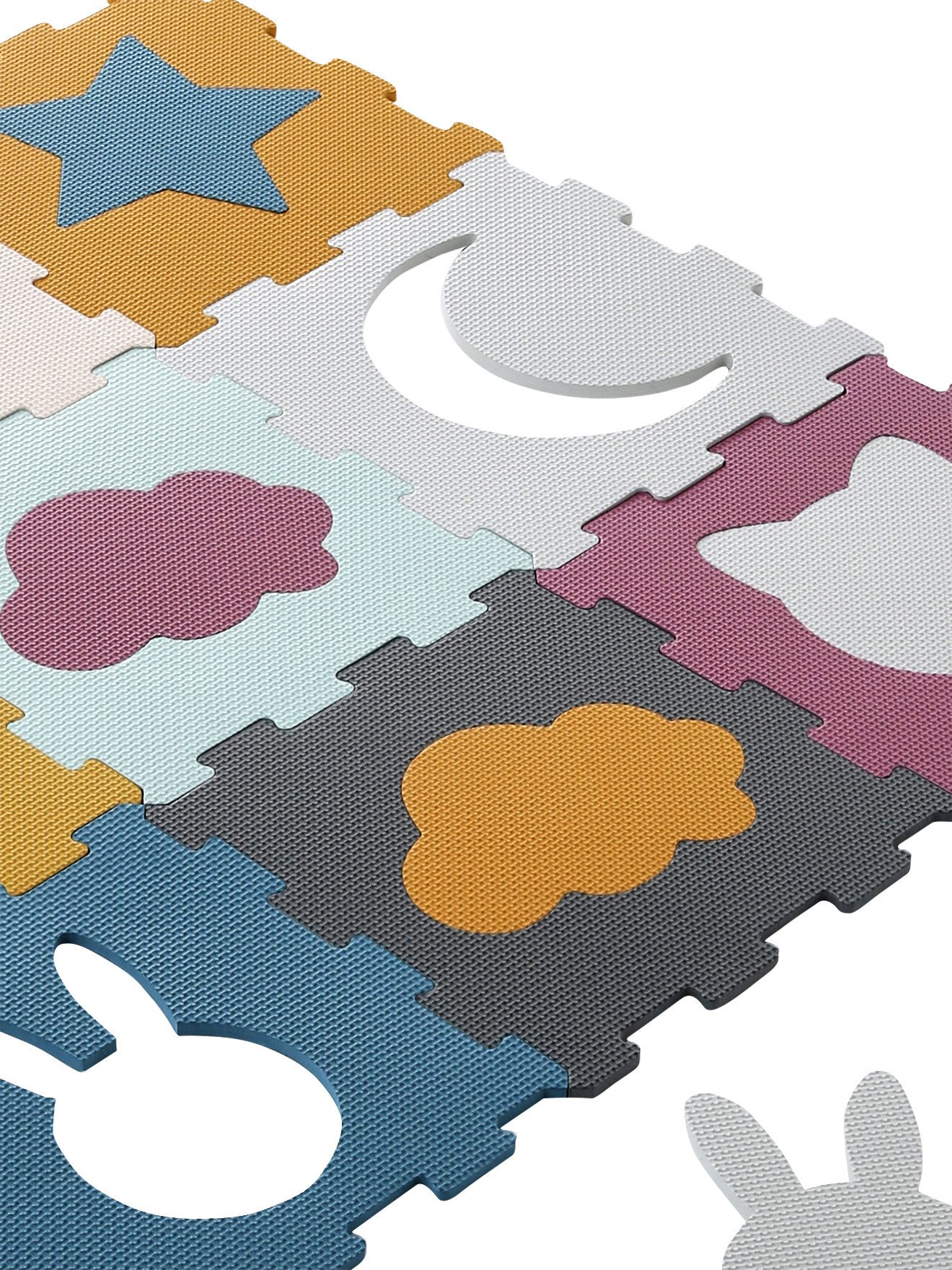 Krabbeldecke Baby Puzzle-Spielmatte, 9 Teile mit Formen, vertbaudet