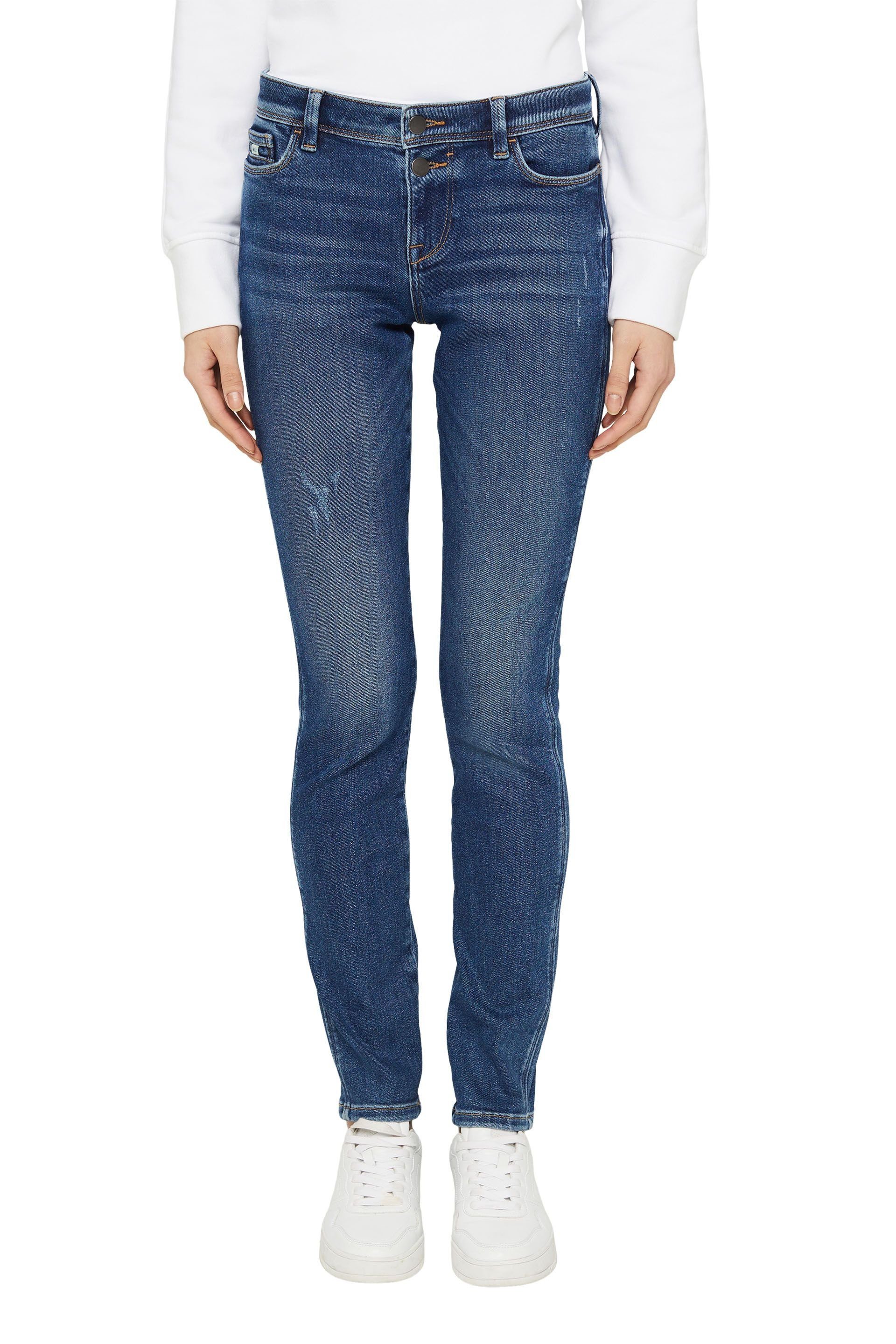 Esprit 5-Pocket-Jeans dunkel-blau (1-tlg), Jeans