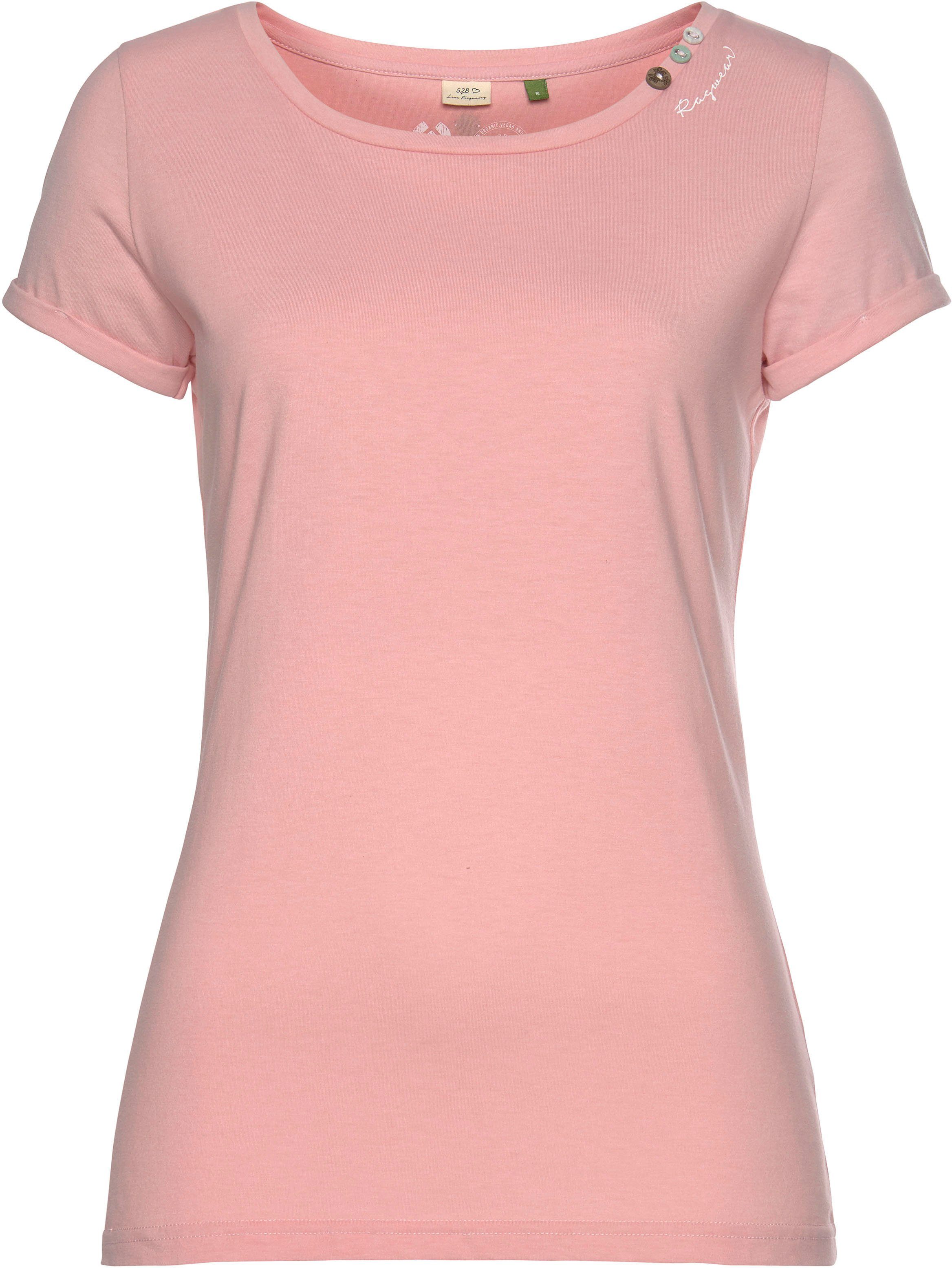 Ragwear Plus T-Shirt »FLORAH A ORGANIC« mit Zierknöpfen und  charakteristischen Label-Applikationen
