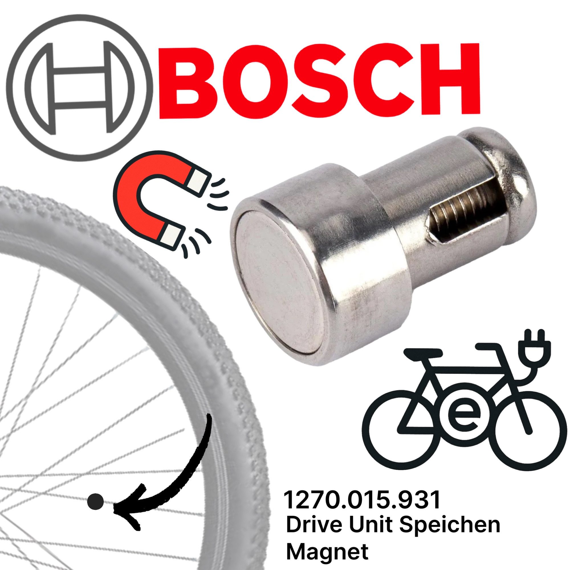 BOSCH Fahrradkurbel Bosch Drive Unit Fahrrad Ebike Speichen Magnet Motor Sensor Geber