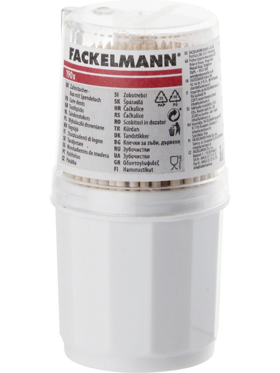 Zahnstocherspender Fackelmann Zahnstocher 7 cm, 190 Stück