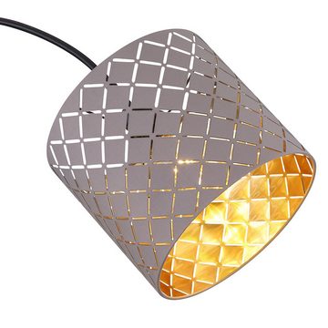 etc-shop LED Bogenlampe, Leuchtmittel nicht inklusive, Bogenleuchte schwarz Leselampe Stehlampe gold Bogenstandleuchte