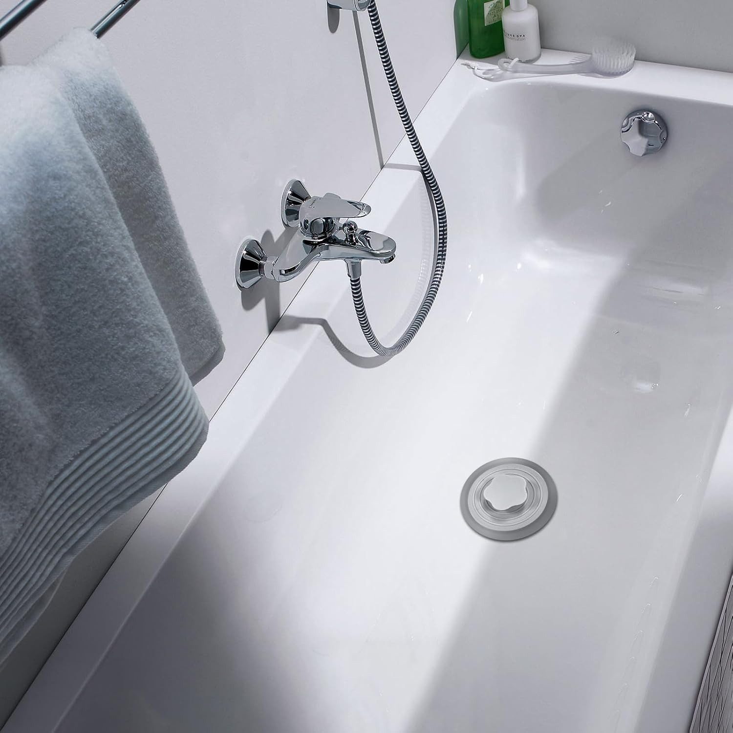 Agger Waschbeckenstöpsel 2 Stück Silikon Universal-Stopfen, Badewanne-Abflussstopfen, für Dusche & Spülbecken, Bad und Duschabfluss – Bild 3 von 5