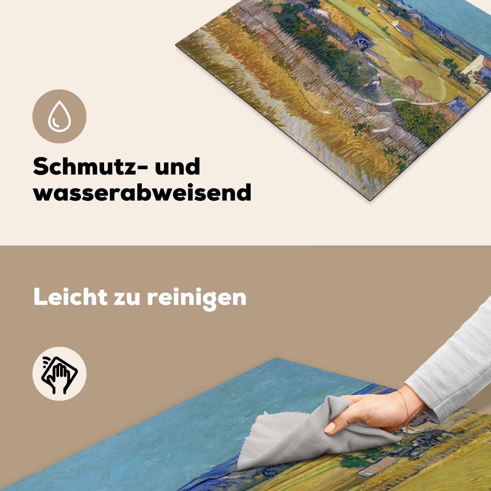 MuchoWow Herdblende-/Abdeckplatte Die Ernte - van Gogh, (1 Vincent Ceranfeldabdeckung für die Vinyl, Induktionsmatte 59x52 küche, tlg), cm