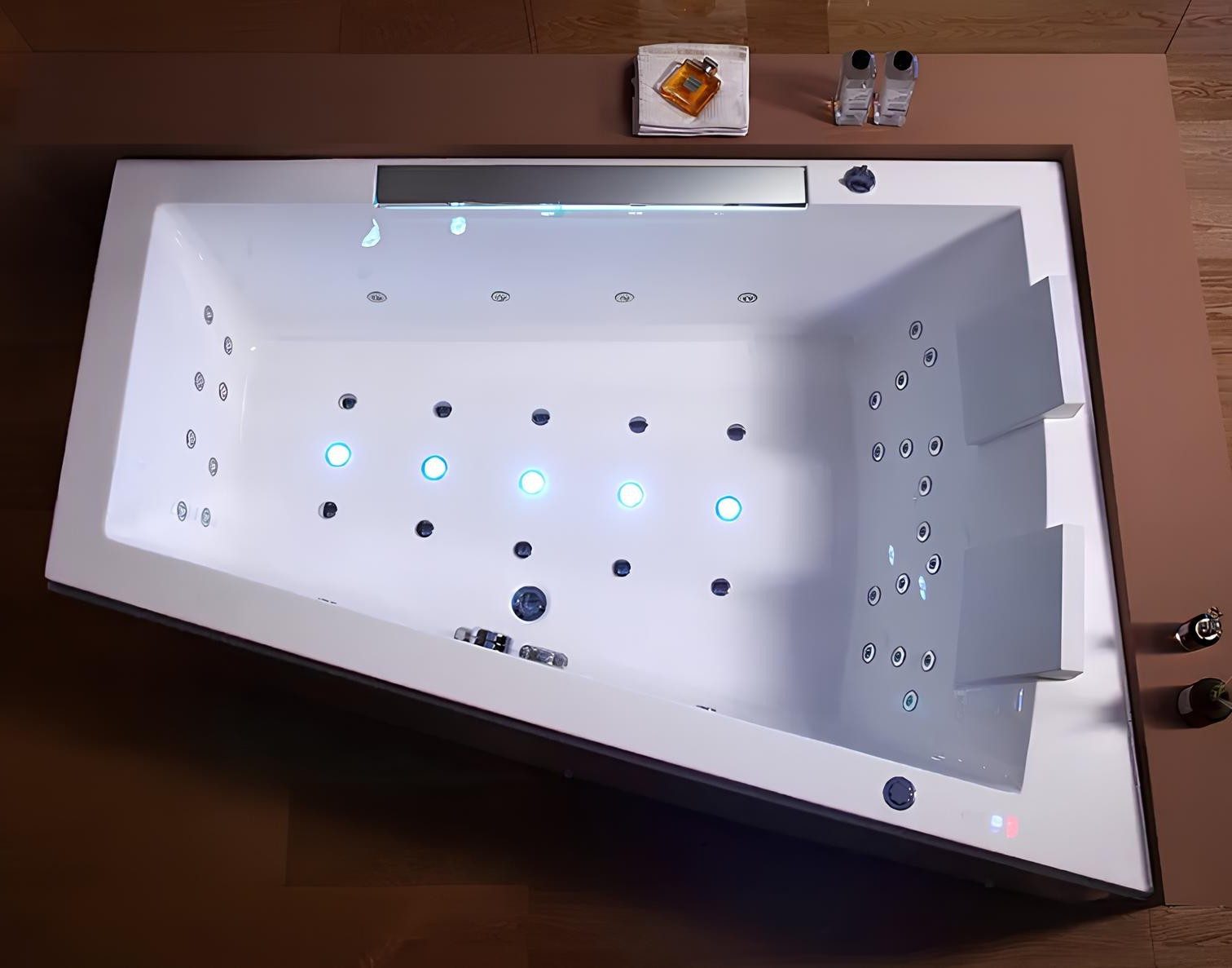 Xlmoebel Whirlpool-Badewanne Whirlpool Badewanne mit 45 Düsen und hochwertigem Acryl in Weiß, Made in Europa