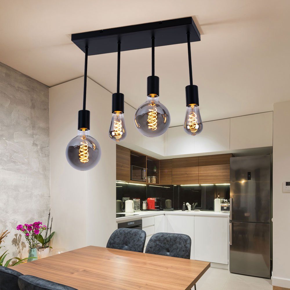 GLOBO LIGHTING Pendelleuchte, Leuchtmittel nicht inklusive, Decken Hänge Lampe Retro Design Wohn Ess Zimmer Beleuchtung VINTAGE