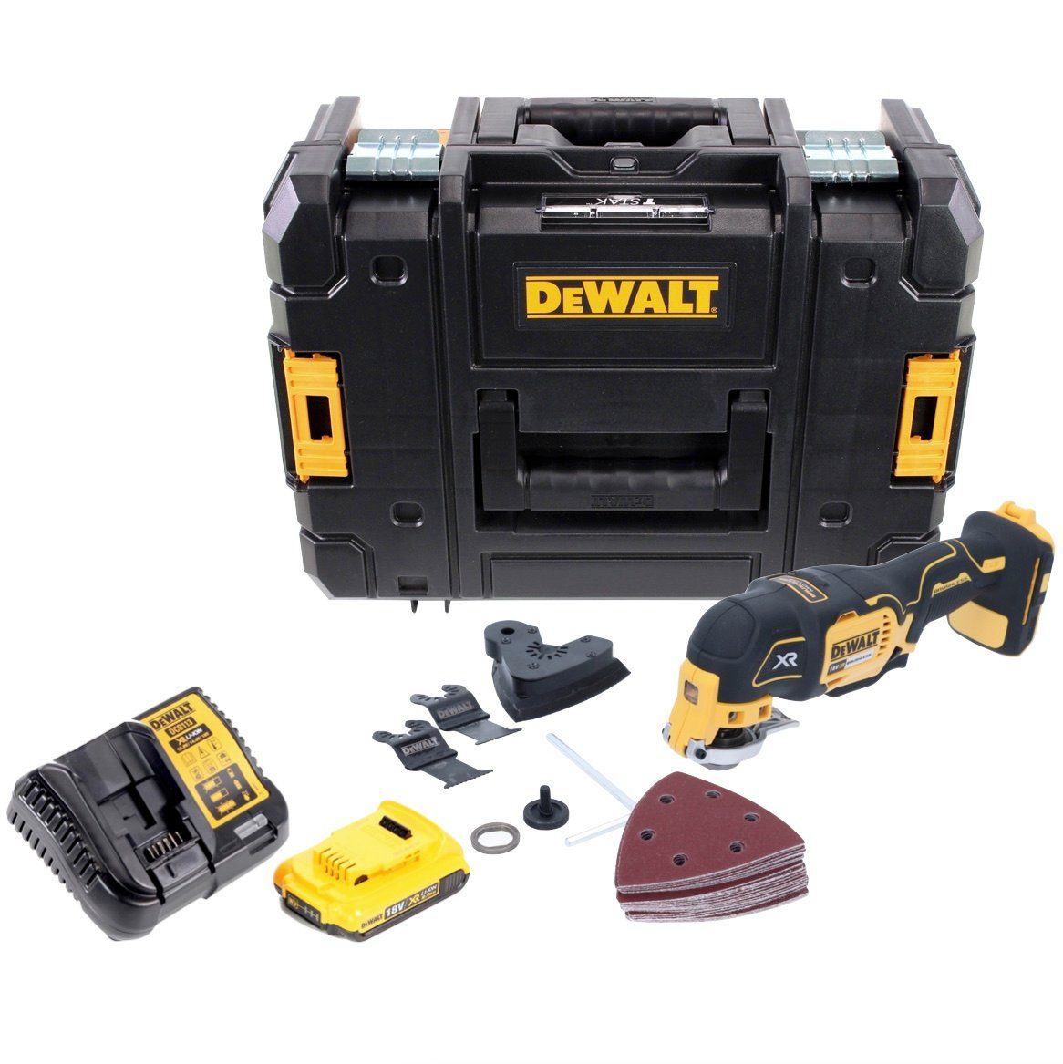 DeWalt Akku-Multifunktionswerkzeug DCS 355 D1 Akku Oszillierer Multitool 18 V Brushless + 1x Akku 2,0 Ah