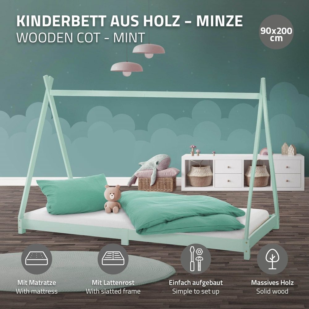 ML-DESIGN Spielbett Hausbett Tipi Zeltbett inkl. günstig online kaufen