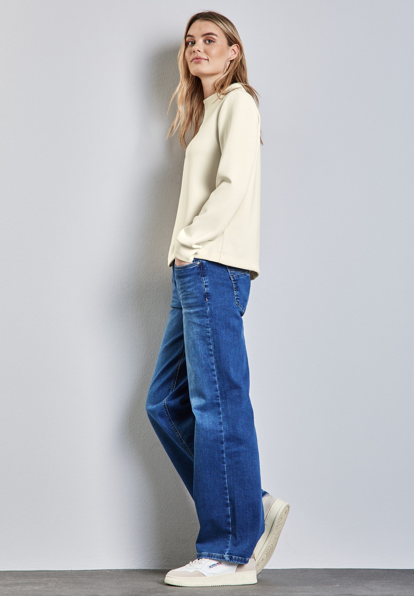 STREET ONE Sweatshirt - Silk-Look Shirt - Elegantes Damenshirt