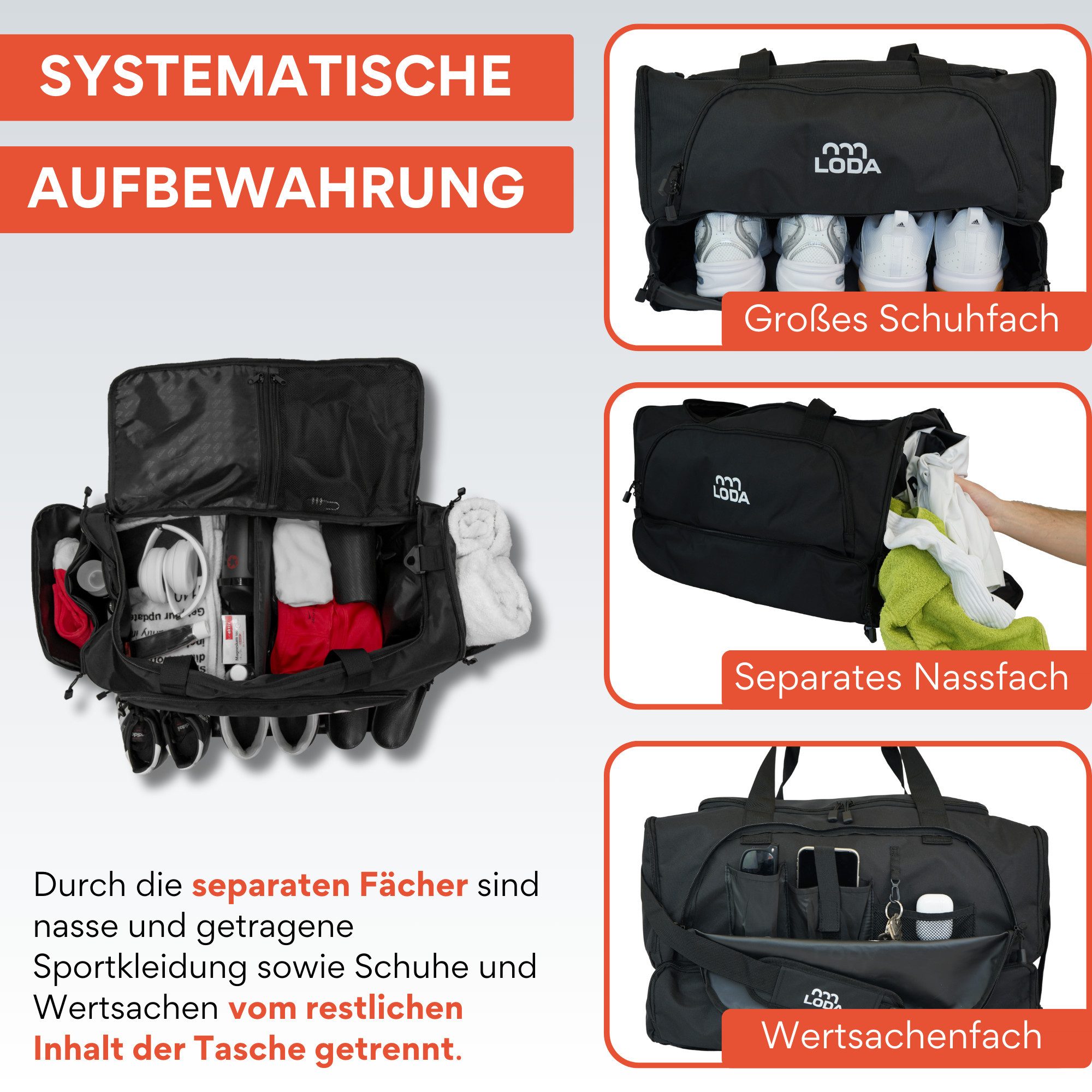 LODA sports Sporttasche - Rucksackfunktion, Schuh-, günstig online kaufen