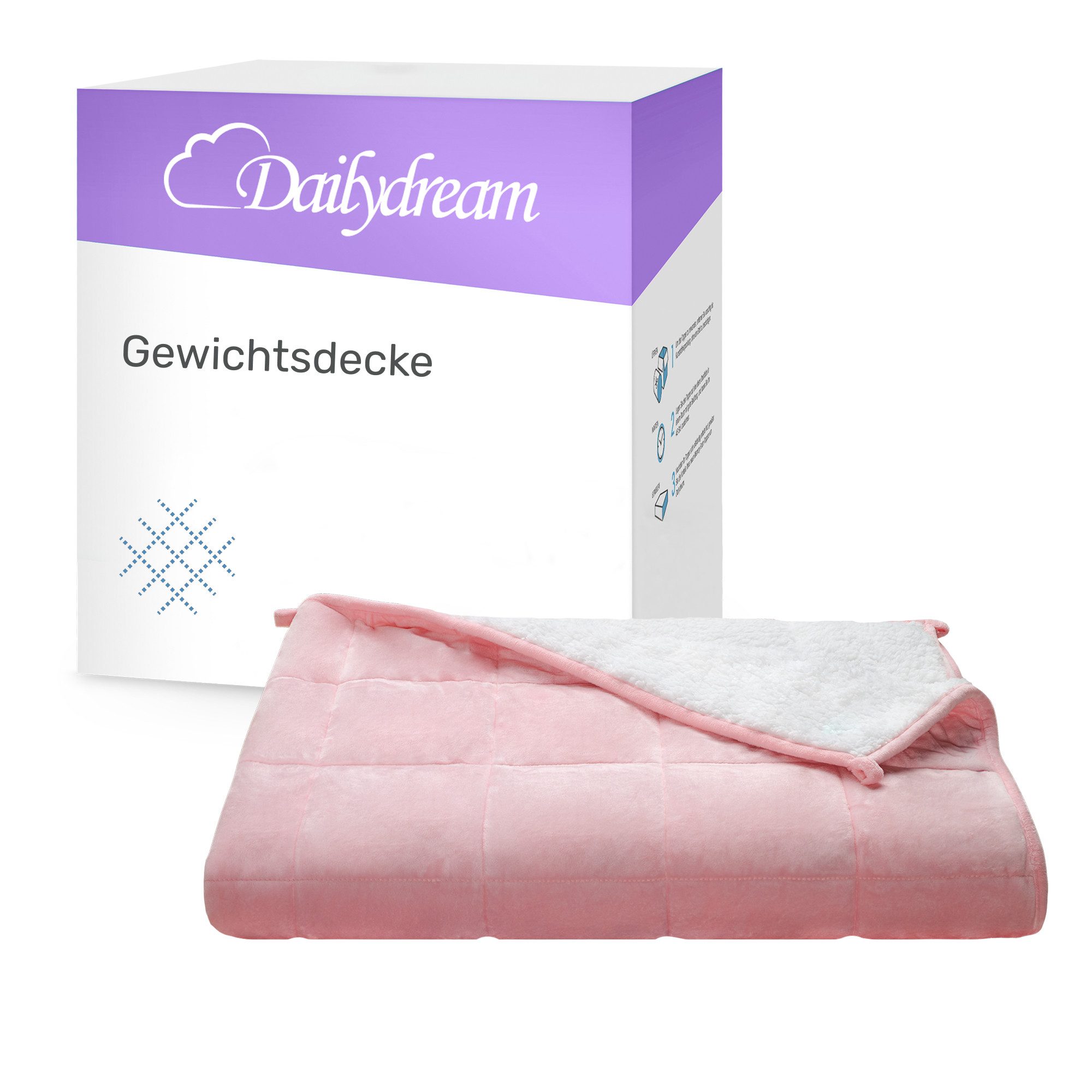 Dailydream Gewichtsdecke, beschwerte Therapiedecke für Erwachsene, 135x200 & 155x200 cm, Füllung: ungiftige Glasperlen, in verschiedenen Farben und Gewichten für einen ruhigen Schlaf