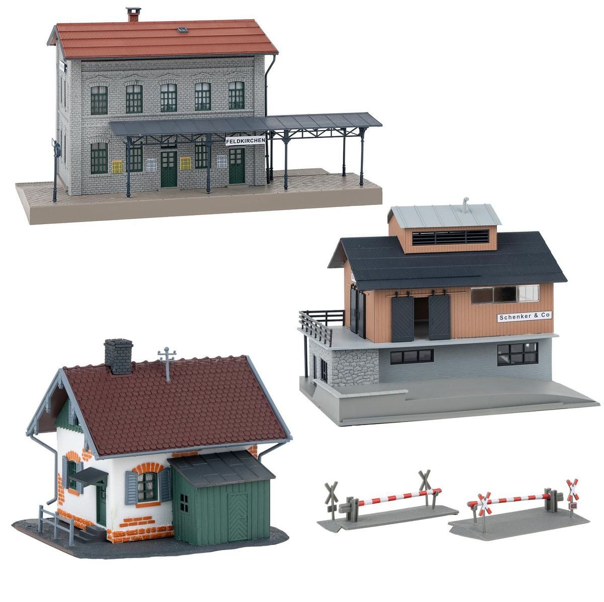 Faller Modellbausatz Faller 190137 Aktion Set Bahnhof Feldkirchen