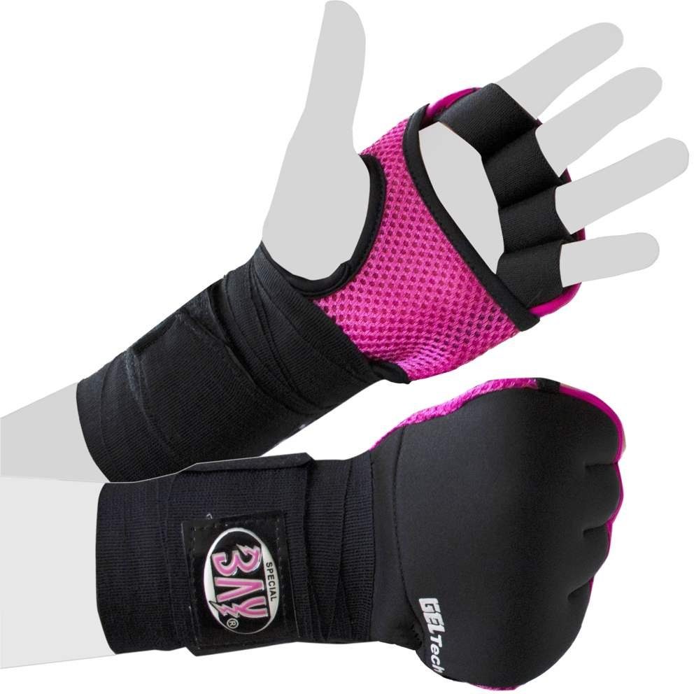 BAY-Sports Boxbandagen Wave Gel Neopren Box-Bandagen pink gepolstert