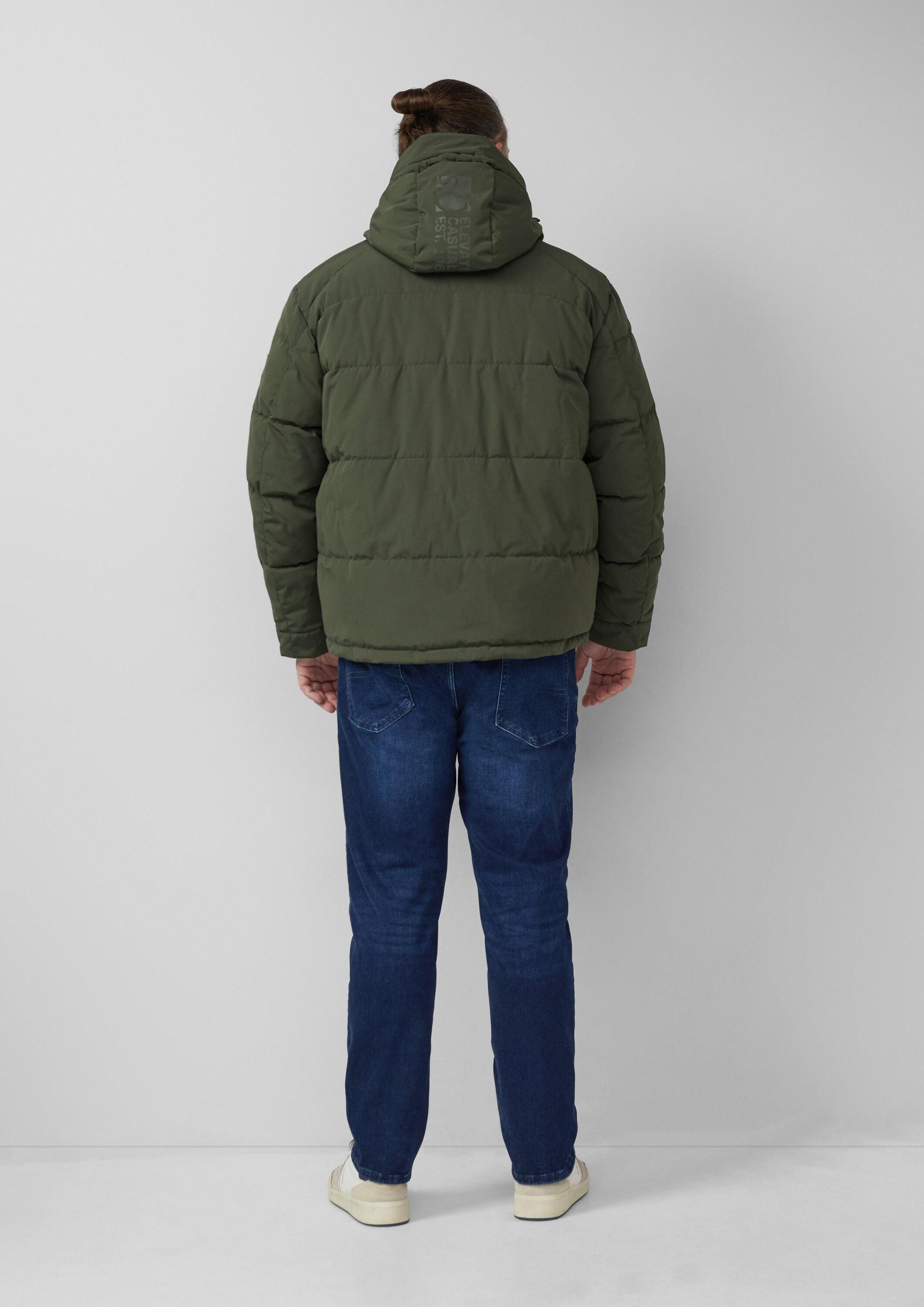 s.Oliver Winterjacke Outdoor-Jacke Wasserabweisende Pufferjacke mit abnehmbarer Kapuze