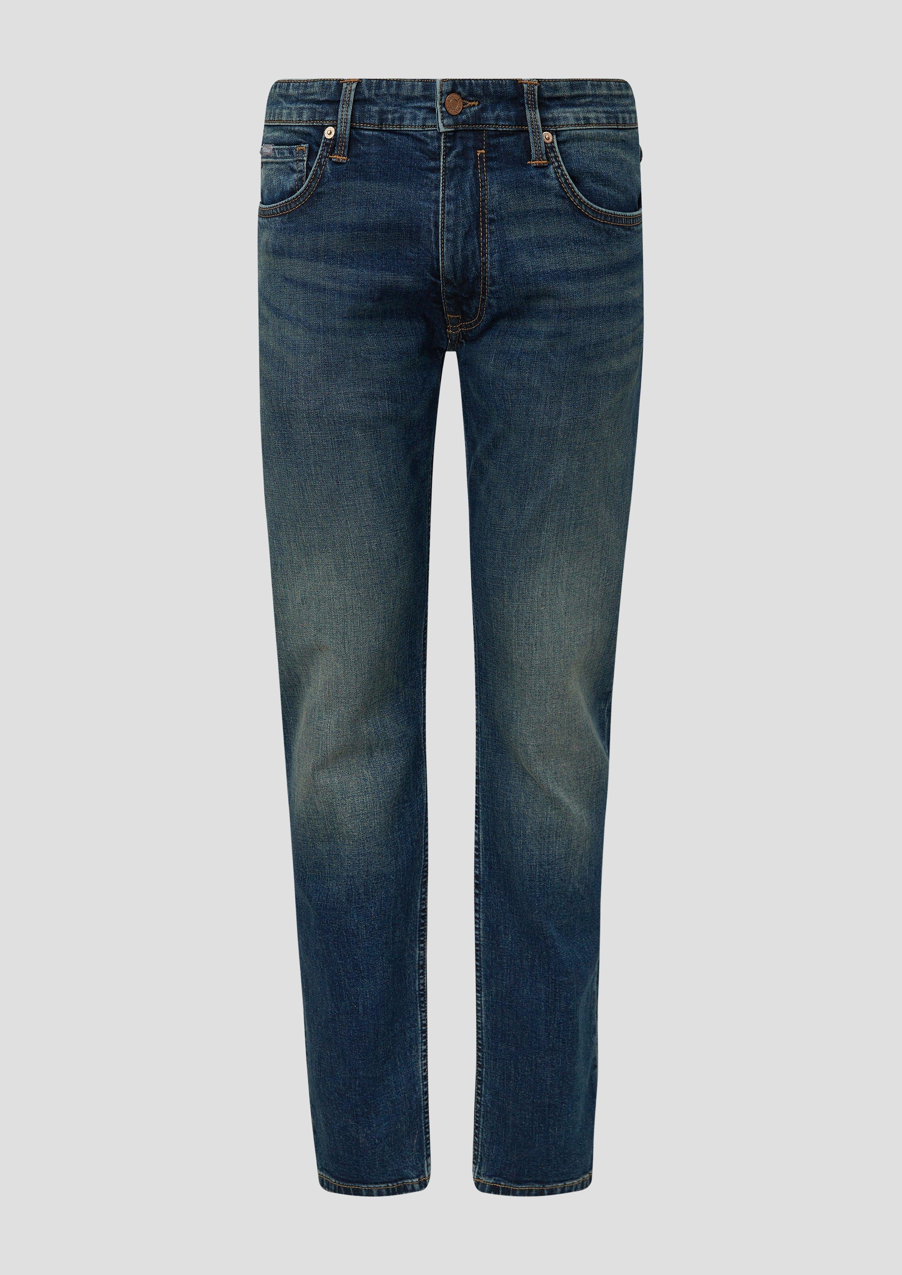 Label-Patch Slim / s.Oliver / Jeans Fit Stoffhose Straight Keith Mid Waschung, Leg / Rise