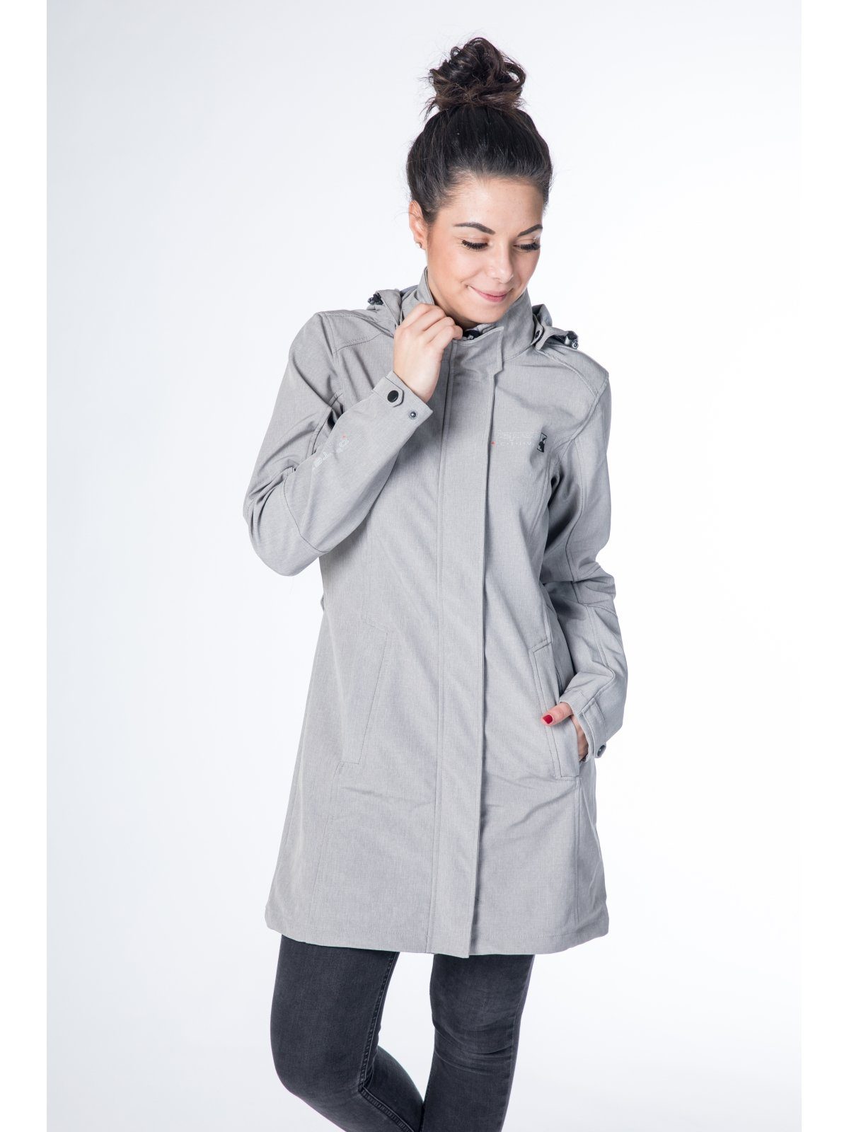 DEPROC Active Softshellmantel GLACE SILVER LONG WOMEN auch in Großen Größen erhältlich