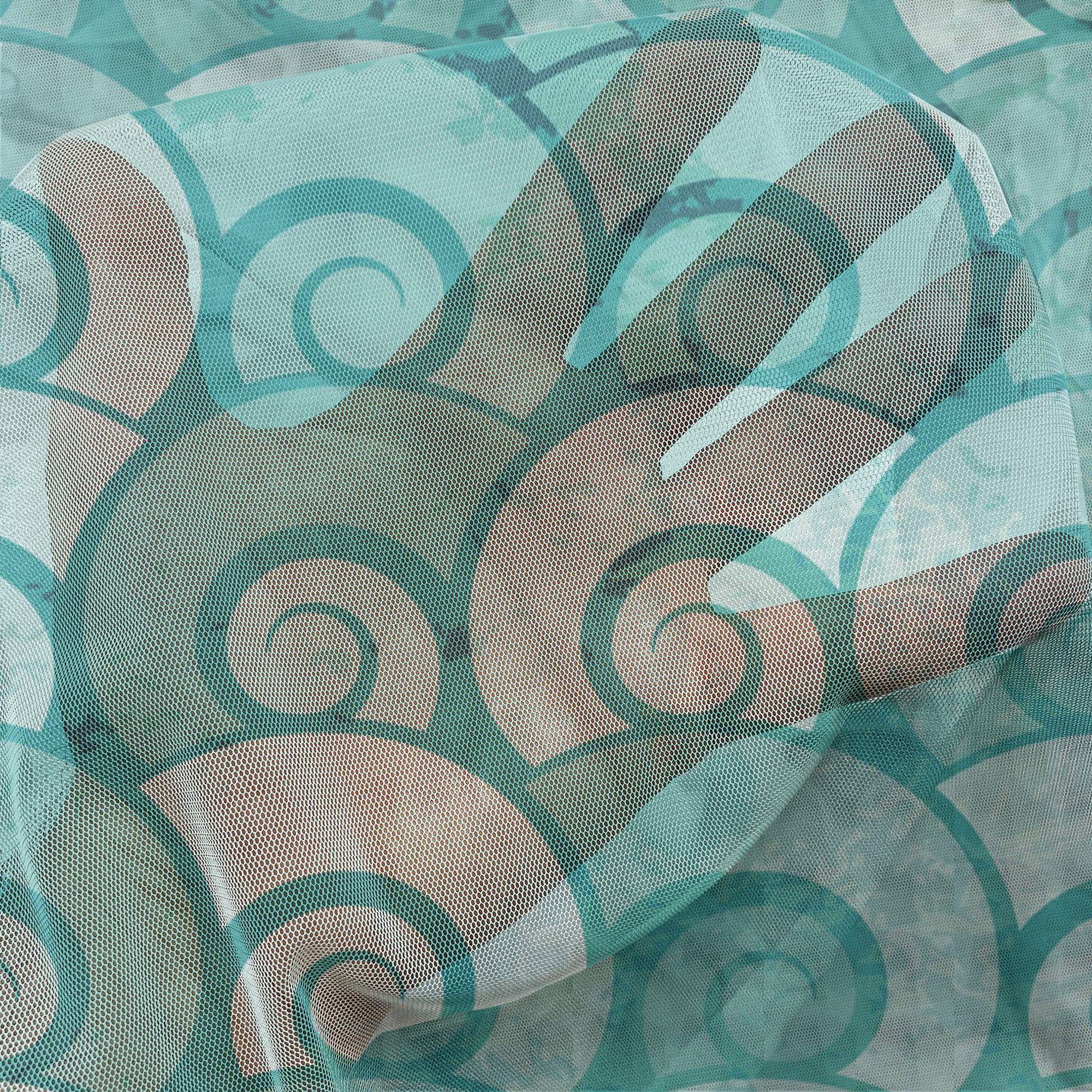 2 Sea Spiral schiere Abakuhaus, für Gardine Hochzeit Party Ozean Drapierung Panels, Gewirbelte Waves