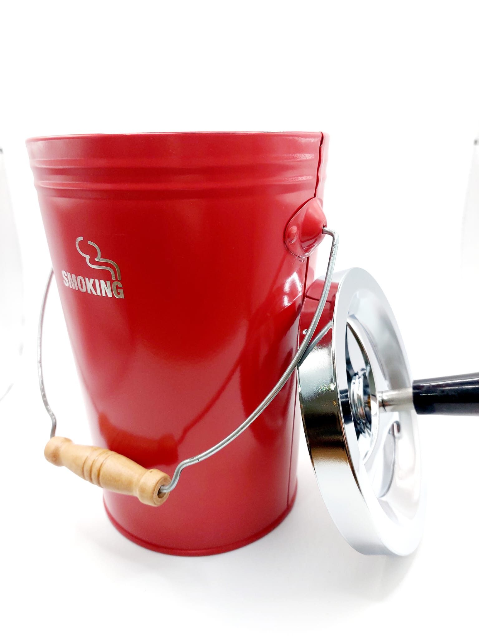 meytrade Aschenbecher extra großer XXL Aschenbecher für draußen rot ca. 27cm hoch, Schleuderascher, indoor, outdoor