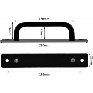 Lubgitsr Türgriff 2 Stück Scheunentor Griff, Schiebetür Handgriff Schwarz, Türgriffe