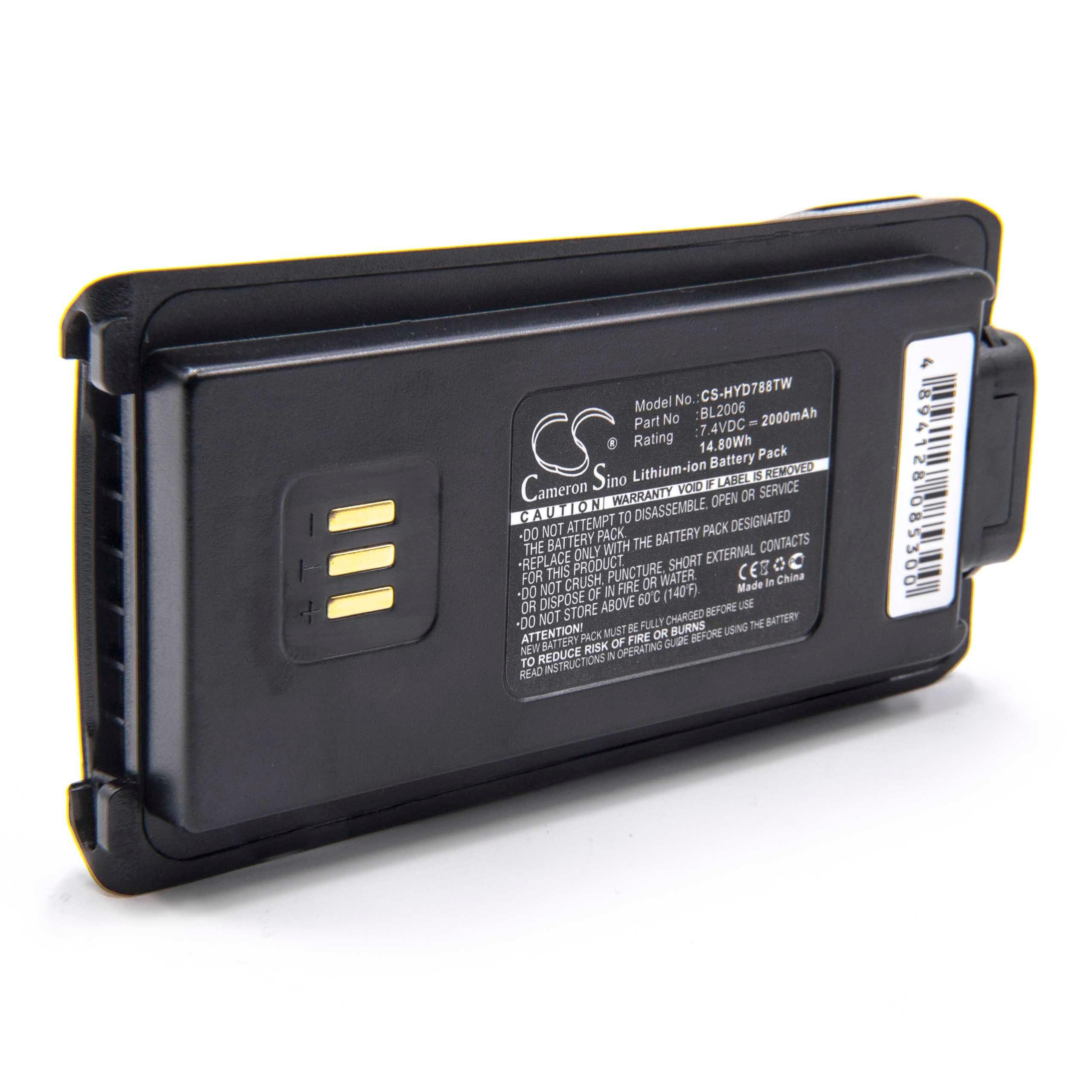 vhbw Akku passend für Kompatibel mit HYT PD-785, PD-786, PD782V-1-RFB, PD786G-U1, PD786G-U1-MD Business & Industrie & Funk Funkgerät (2000mAh, 7,4V, Li-Ion) 2000 mAh