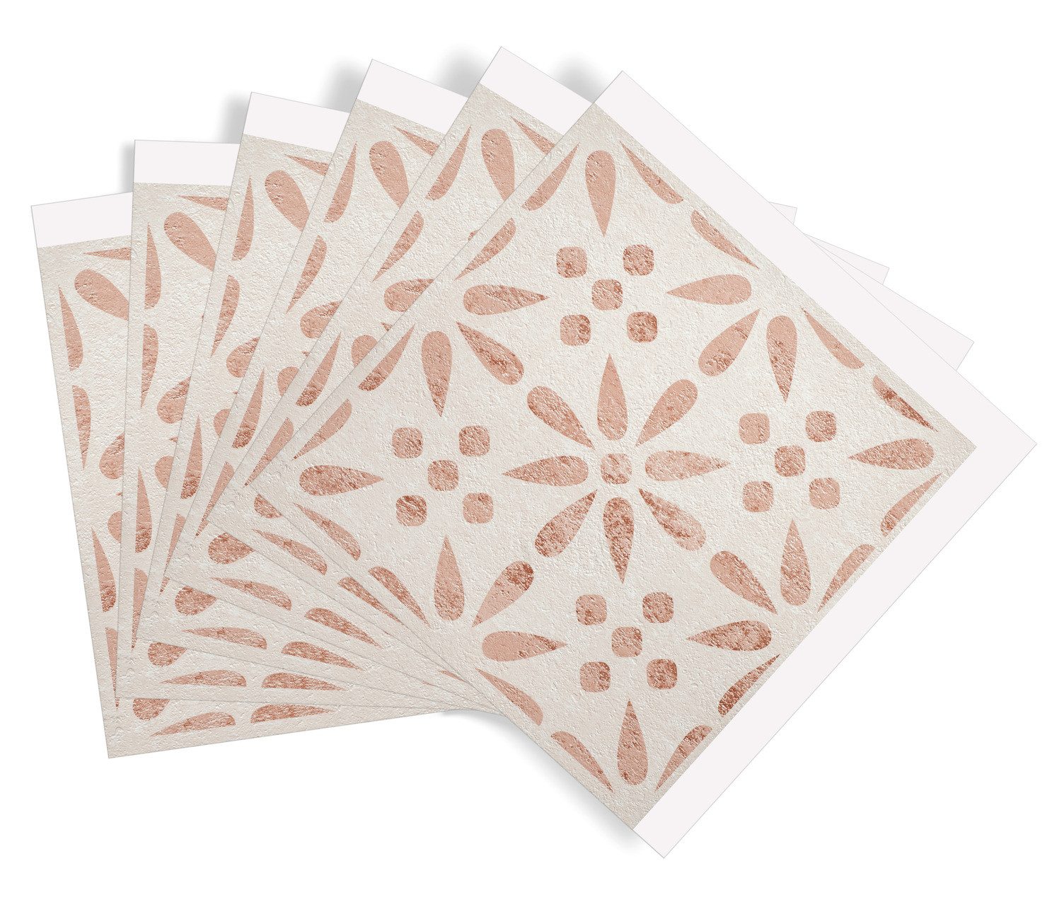 d-c-fix Wandfliese Self-adhesive Wall Tiles Vintage Flowers, Strapazierfähiger Vinyl-Wandbelag 30,5x30,5, Vintage Flowers