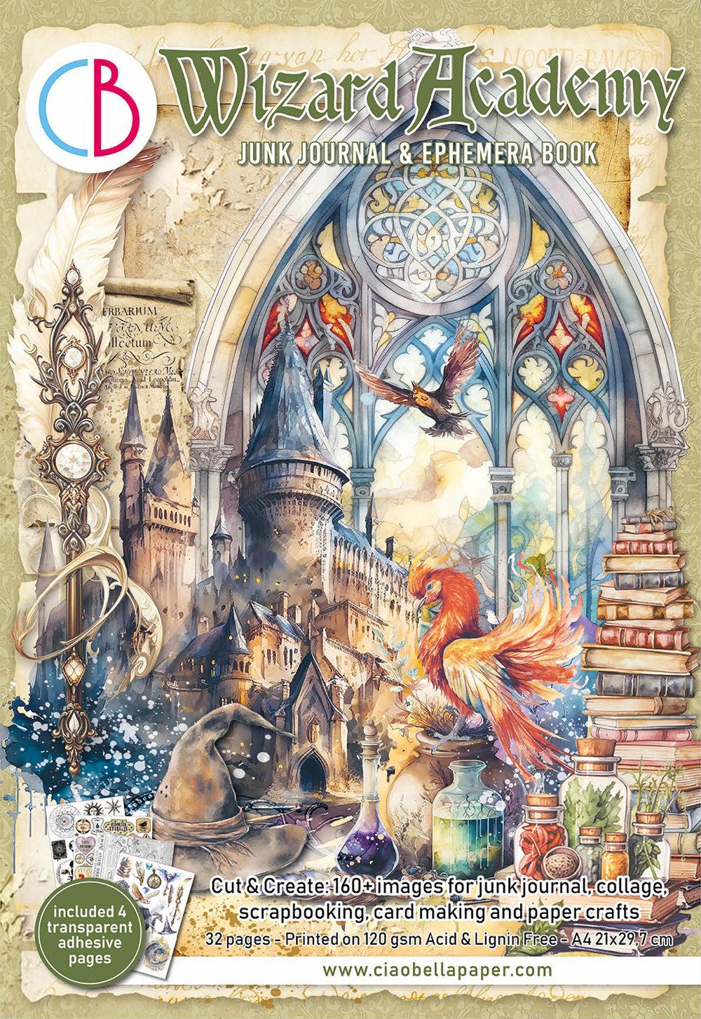 Ciao Bella Motivpapier Wizard Academy, 16 Blatt