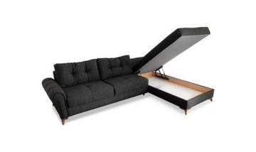 JVmoebel Ecksofa Schwarzes Ecksofa L-Form Couch Wohnzimmer Polster Eckcouch Neu, 2 Teile, Made in Europa