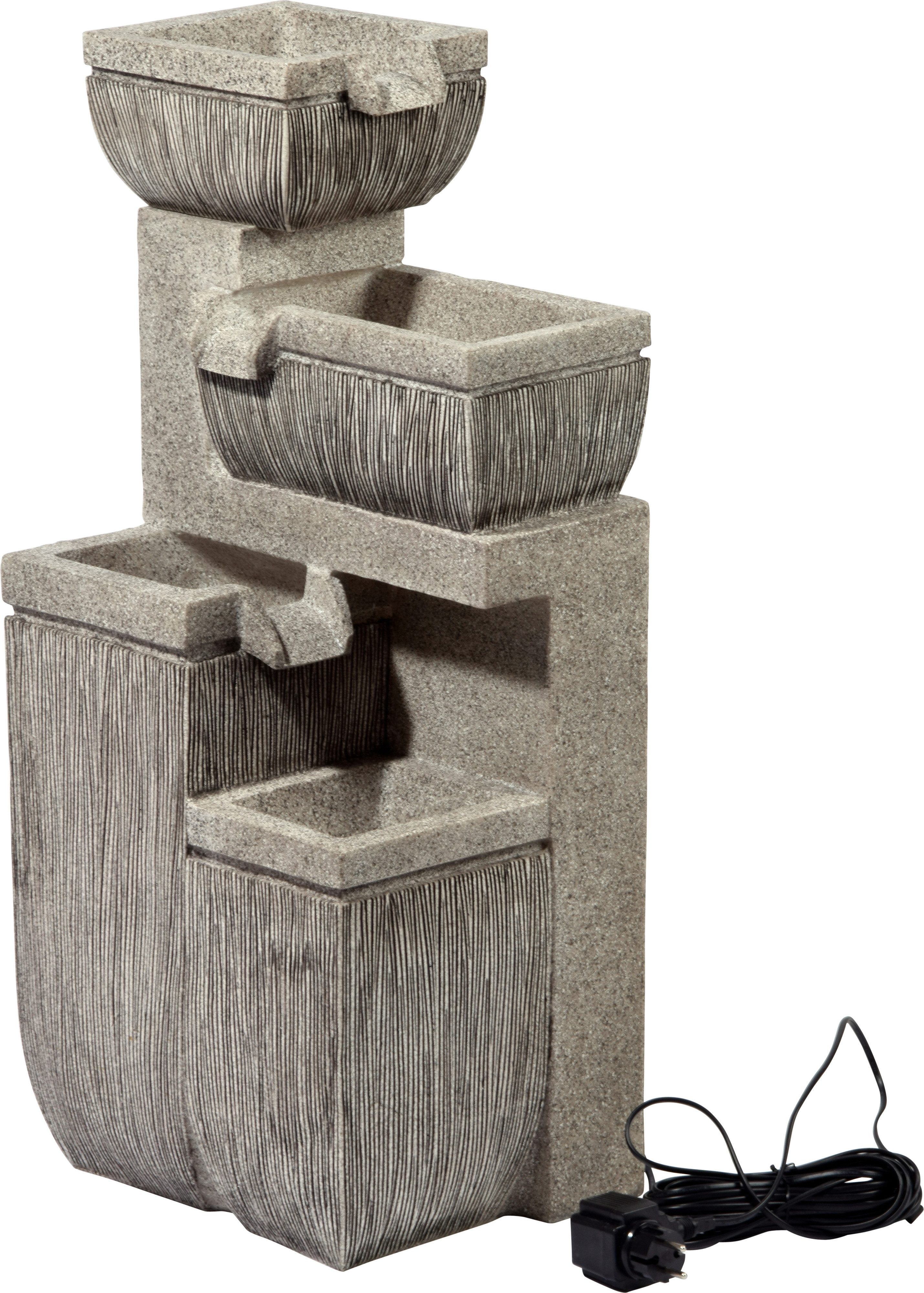 dobar Gartenbrunnen Großer Design-Gartenbrunnen mit LED´s Etappen