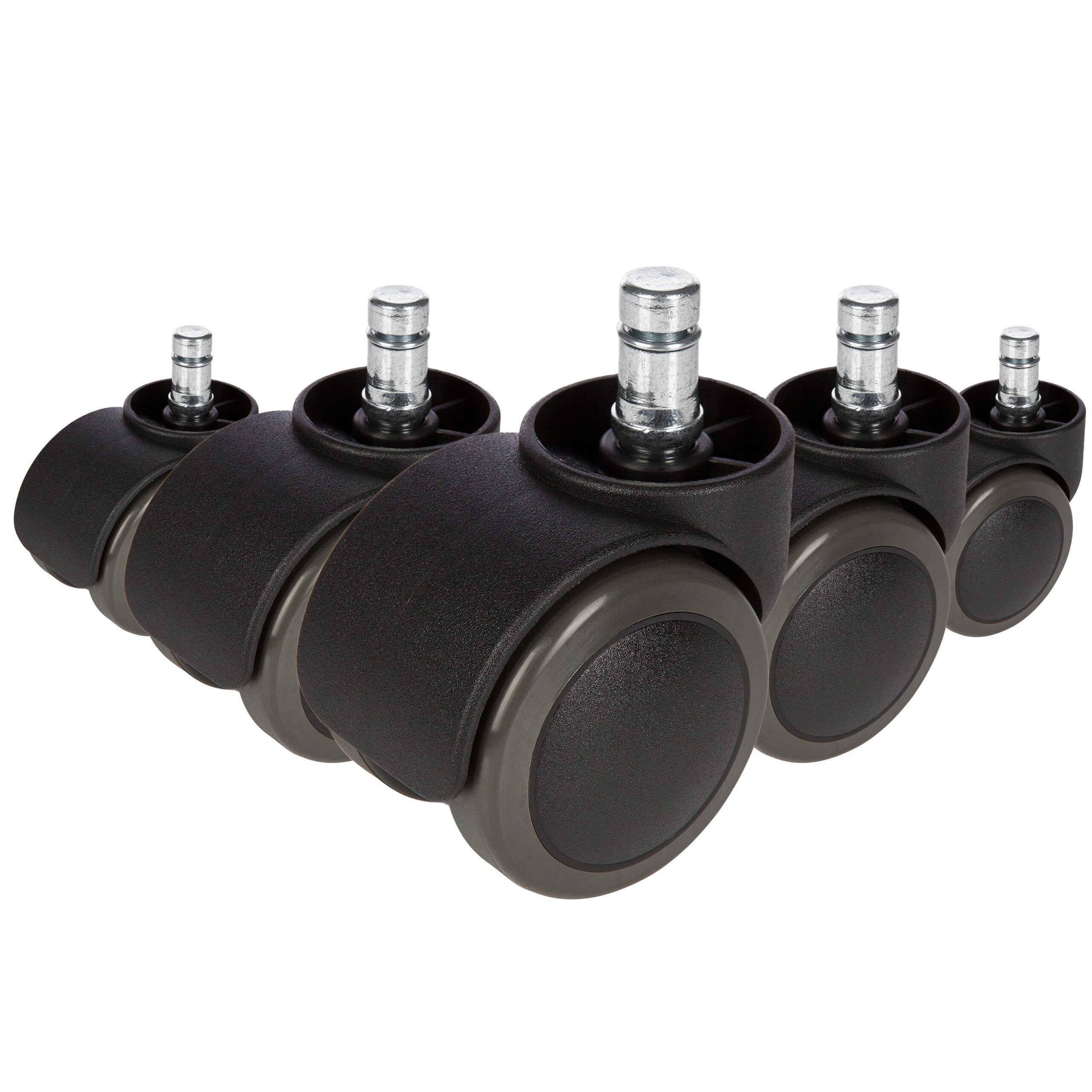 hjh OFFICE Stuhlrolle Stuhlrollen 5X Rolo Free 11Mm/50Mm, (5er Pack), Hartbodenrollen Bürostuhl, Rollen für Schreibtischstuhl