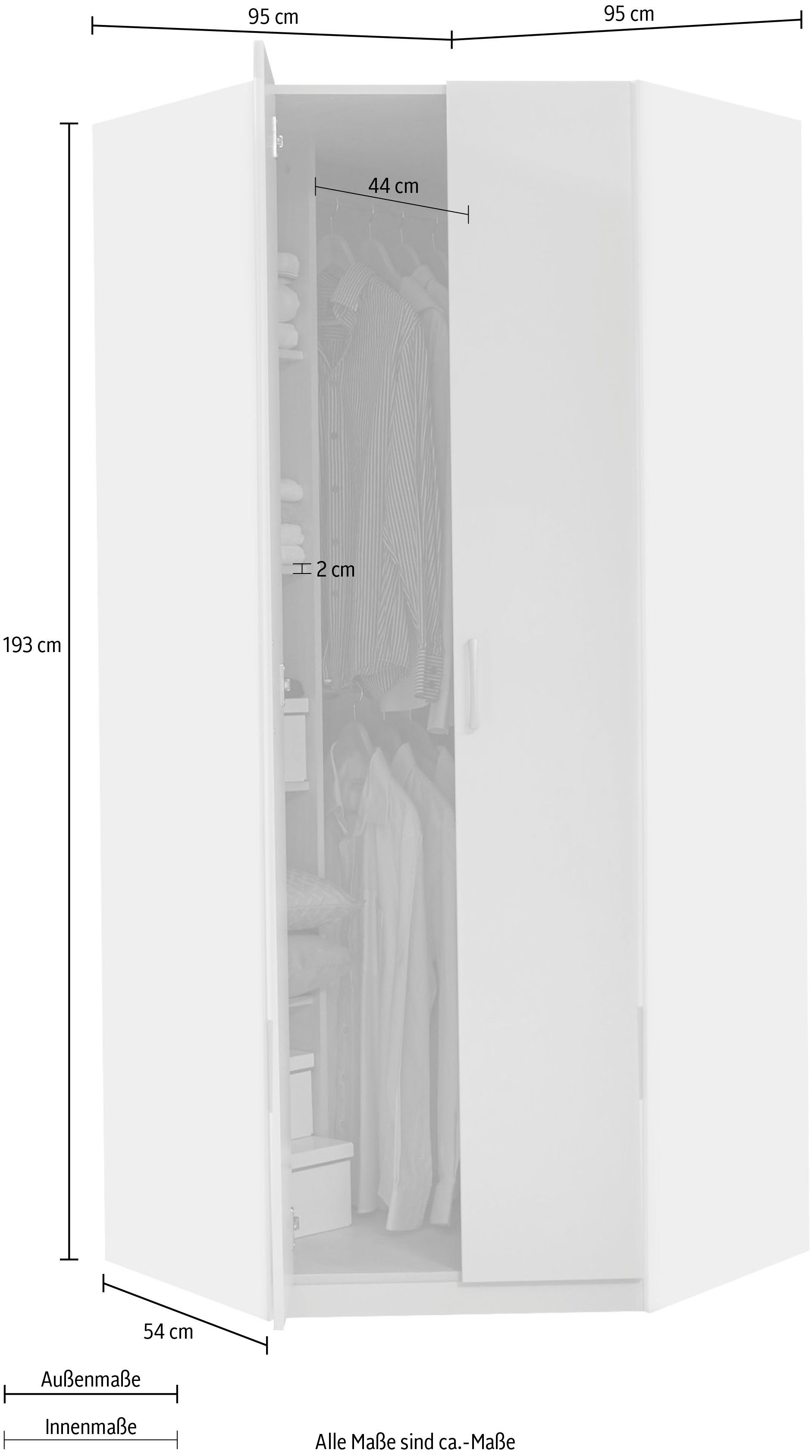 priess weiß Lindau Eckkleiderschrank