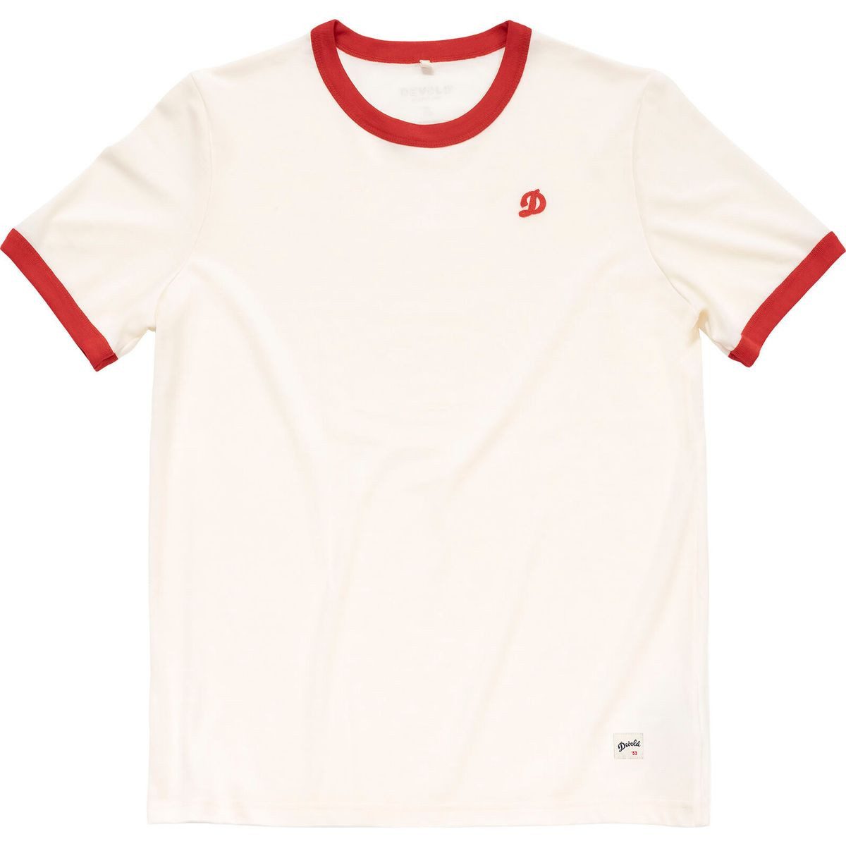 Devold Kurzarmshirt Archive Ringer Tee Merinowolle-Shirt im 50er-Jahre-Stil, geruchsneutral, atmungsaktiv