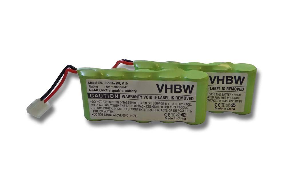 vhbw kompatibel mit Bosch Somfy K10, D14, K8, K12, K17 Akku NiMH 3000 mAh (6 V)