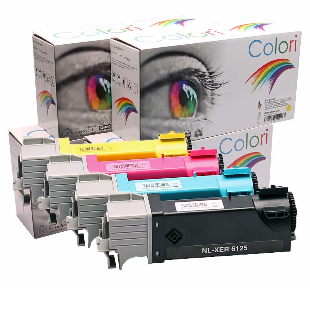 Colori Tonerkartusche, Kompatibles Set 4x Toner für Xerox Phaser 6125 für Xerox Phaser 6125 6125N 6125VN von Colori